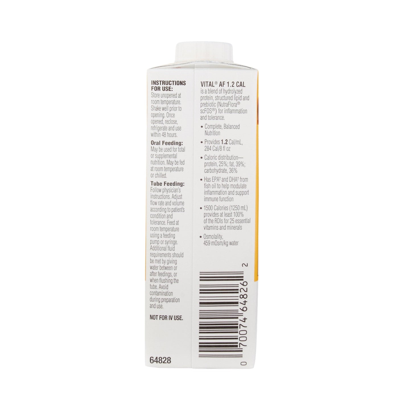 Vital AF 1.2 Cal Vanilla Peptide-Based Nutrition for Inflammation and Tolerance 64828