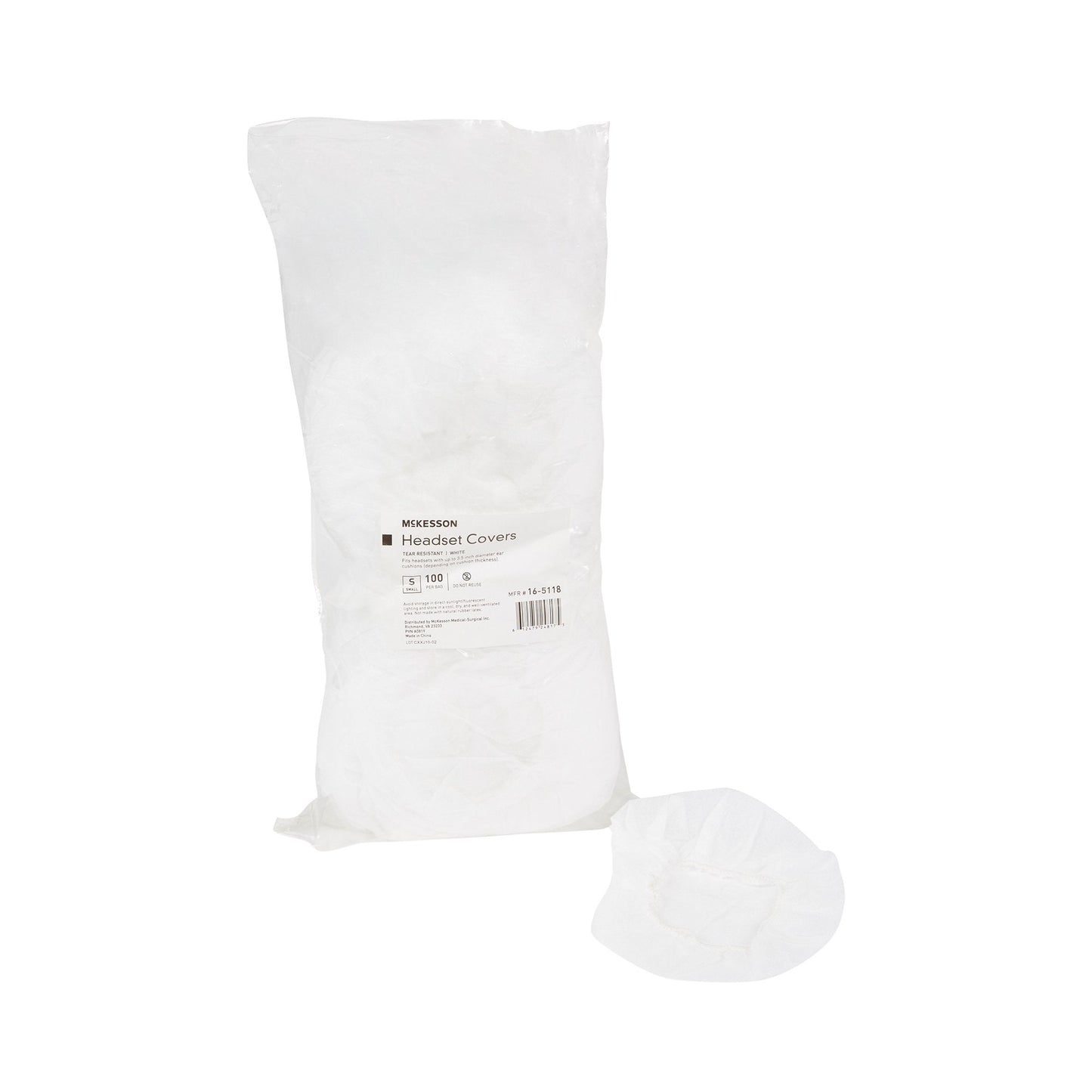 McKesson Sanitary Headset Cover, Small, White 16-5118