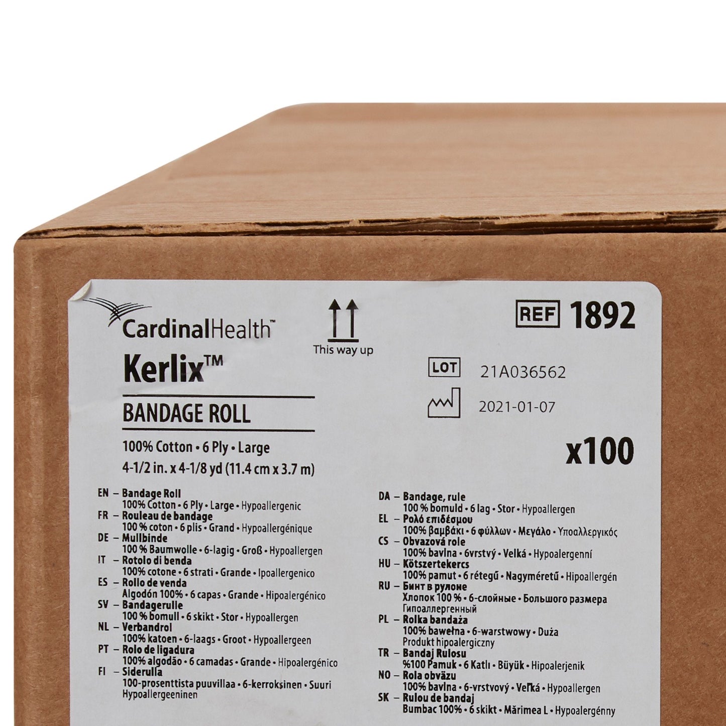 Kerlix™ Fluff Bandage Roll, 4-1/2 Inch x 4-1/10 Yard, 6-Ply 1892