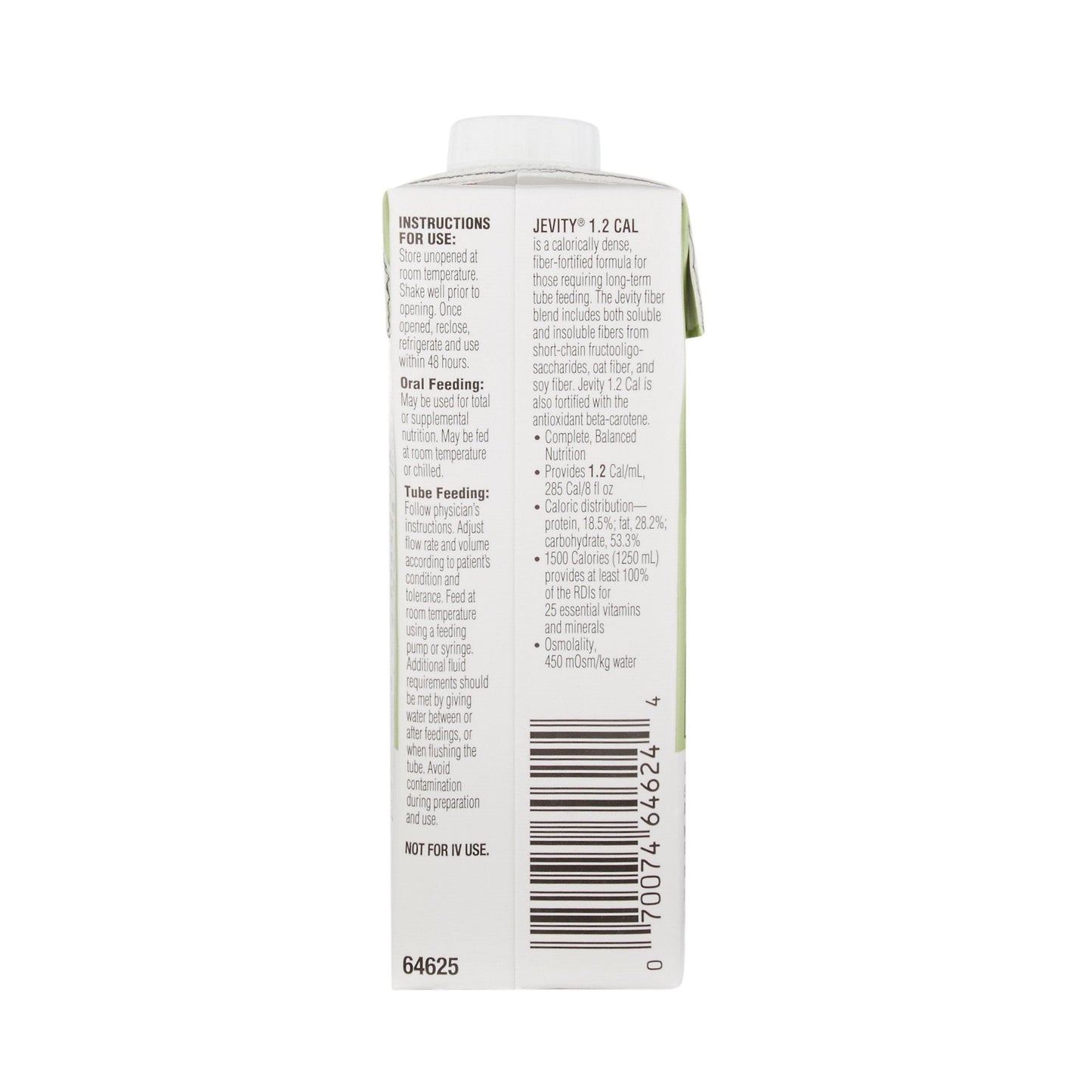 Jevity 1.2 with Fiber® Complete, Balanced Nutrition, 8-ounce carton 64625