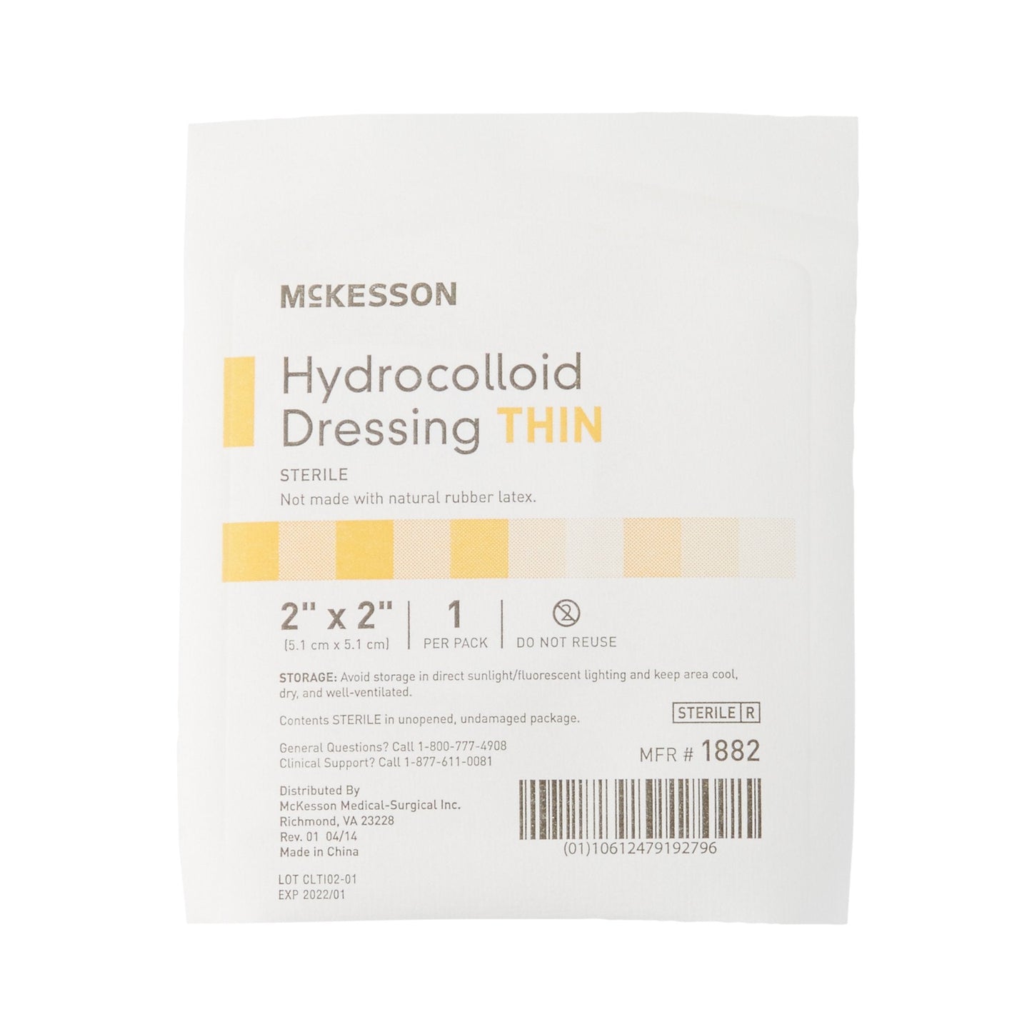 McKesson Hydrocolloid Dressing, 2 x 2 Inch 1882
