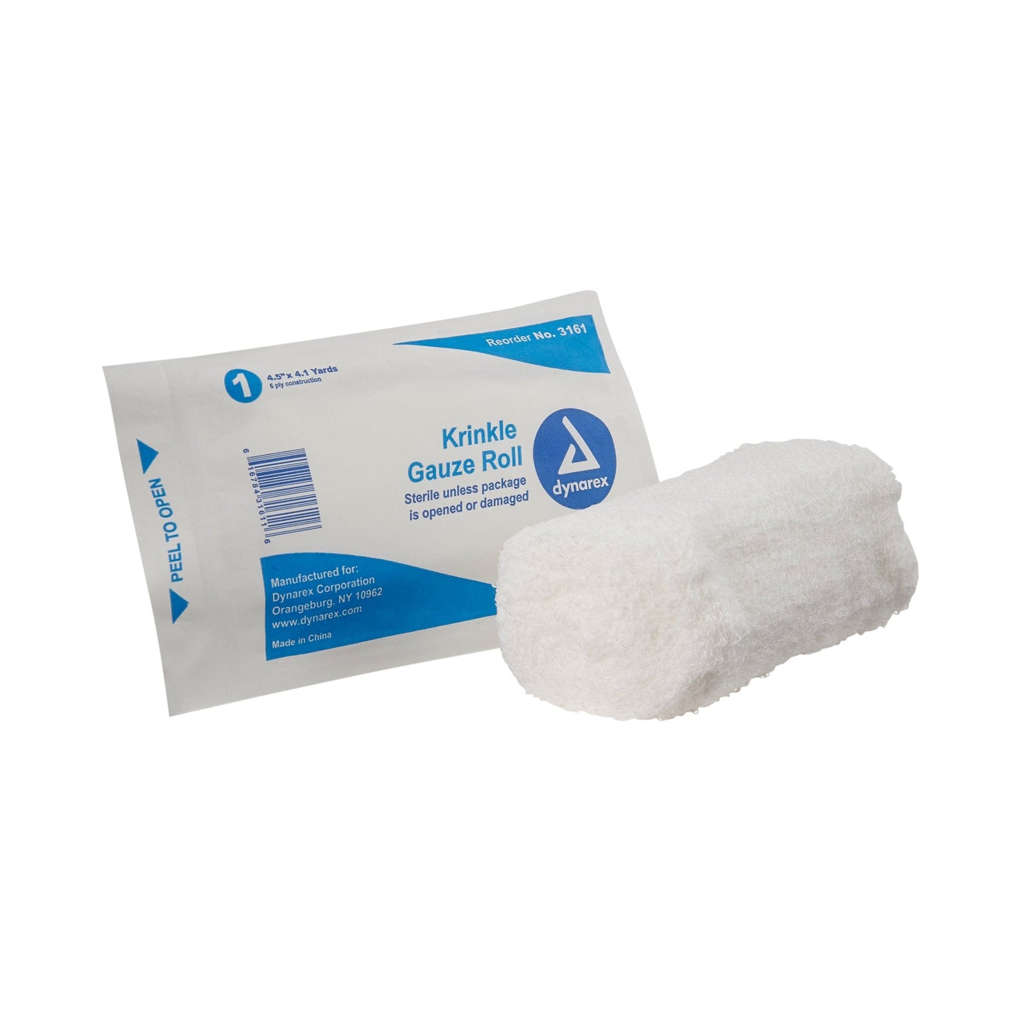 dynarex® Sterile Fluff Bandage Roll, 4-1/2 Inch x 4-1/10 Yard, Six-Ply 3161