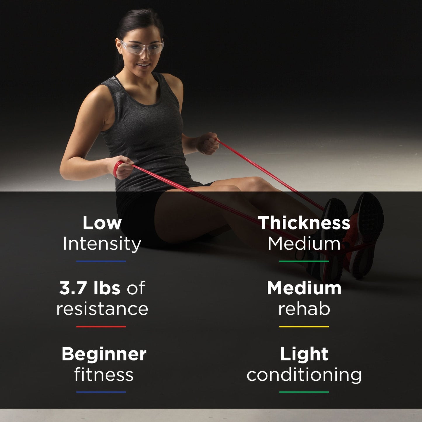 TheraBand® Exercise Resistance Band, Red, 4 Inch x 25 Yard, Medium Resistance 81234756