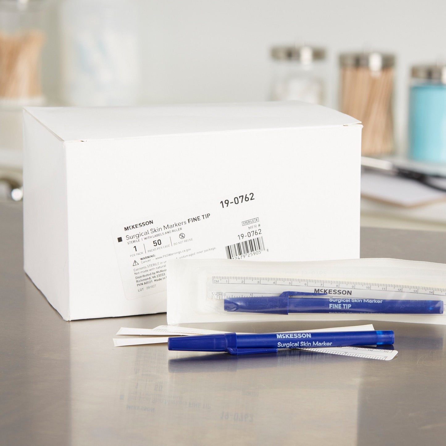Skin Marker with Ruler and Labels McKesson Gentian Violet Ink Sterile Full Size Fine Tip 19-0762