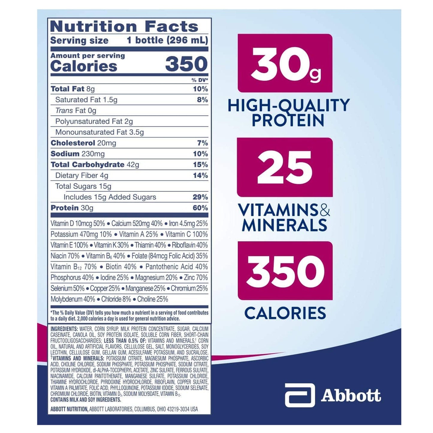 Ensure Complete® Nutrition Shake, Vanilla, 10-ounce bottle 68053