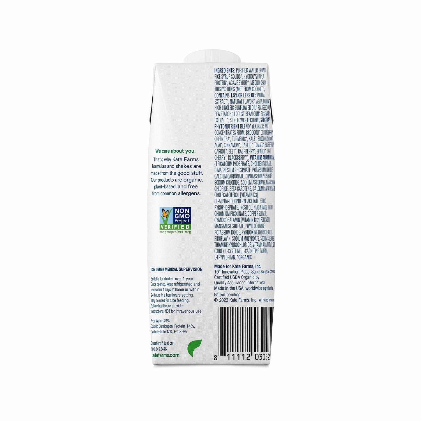 Kate Farms® Pediatric Peptide 1.0 Sole-Source Nutrition Formula, Vanilla 8.45-oz 811112030539