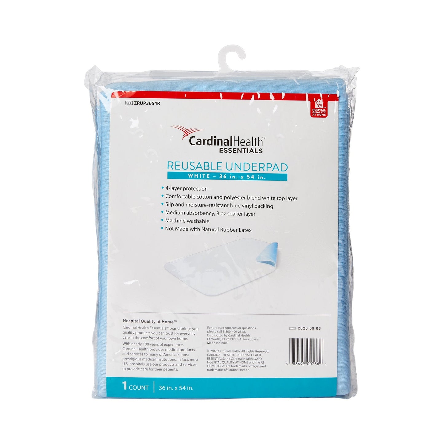 ReliaMed Underpad, Reusable, Polyester ZRUP3654R