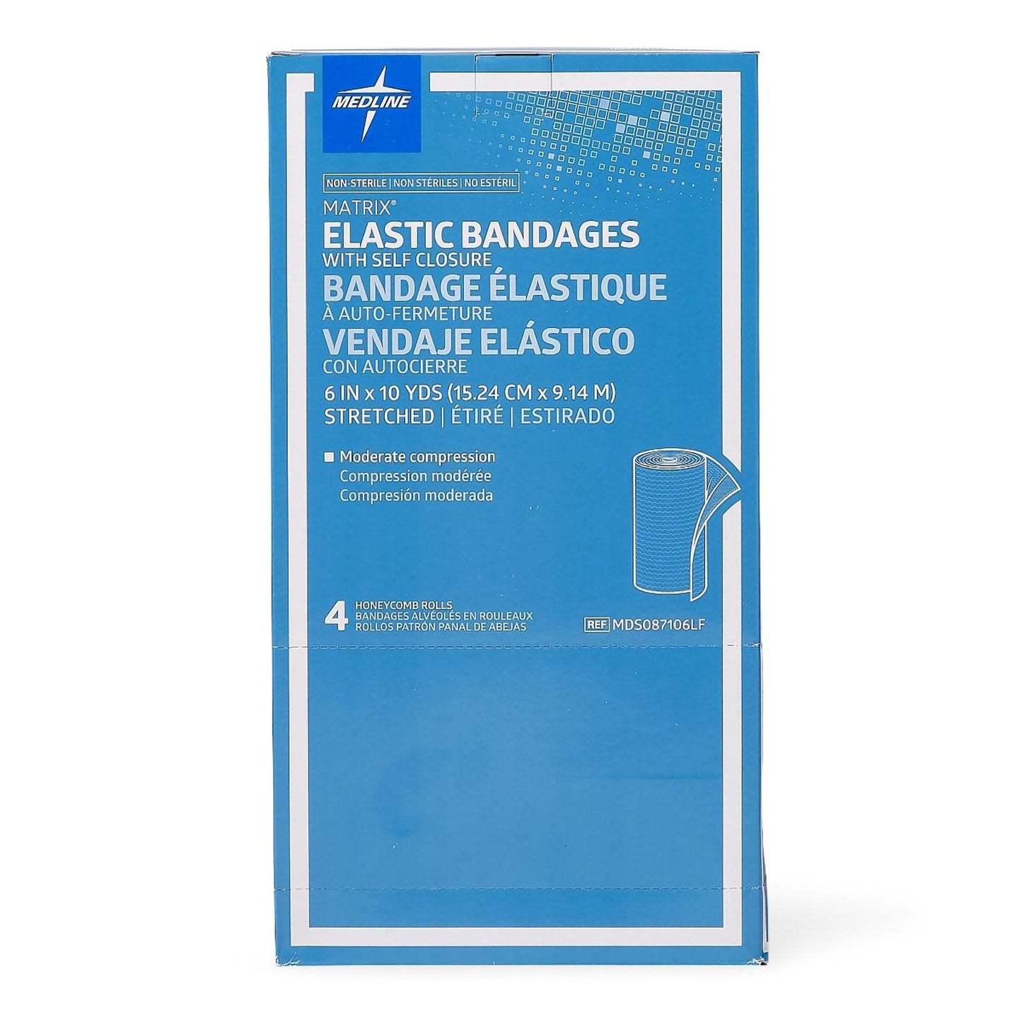 Matrix Double Hook and Loop Closure Elastic Bandage, 6 Inch x 10 Yard MDS087106LF