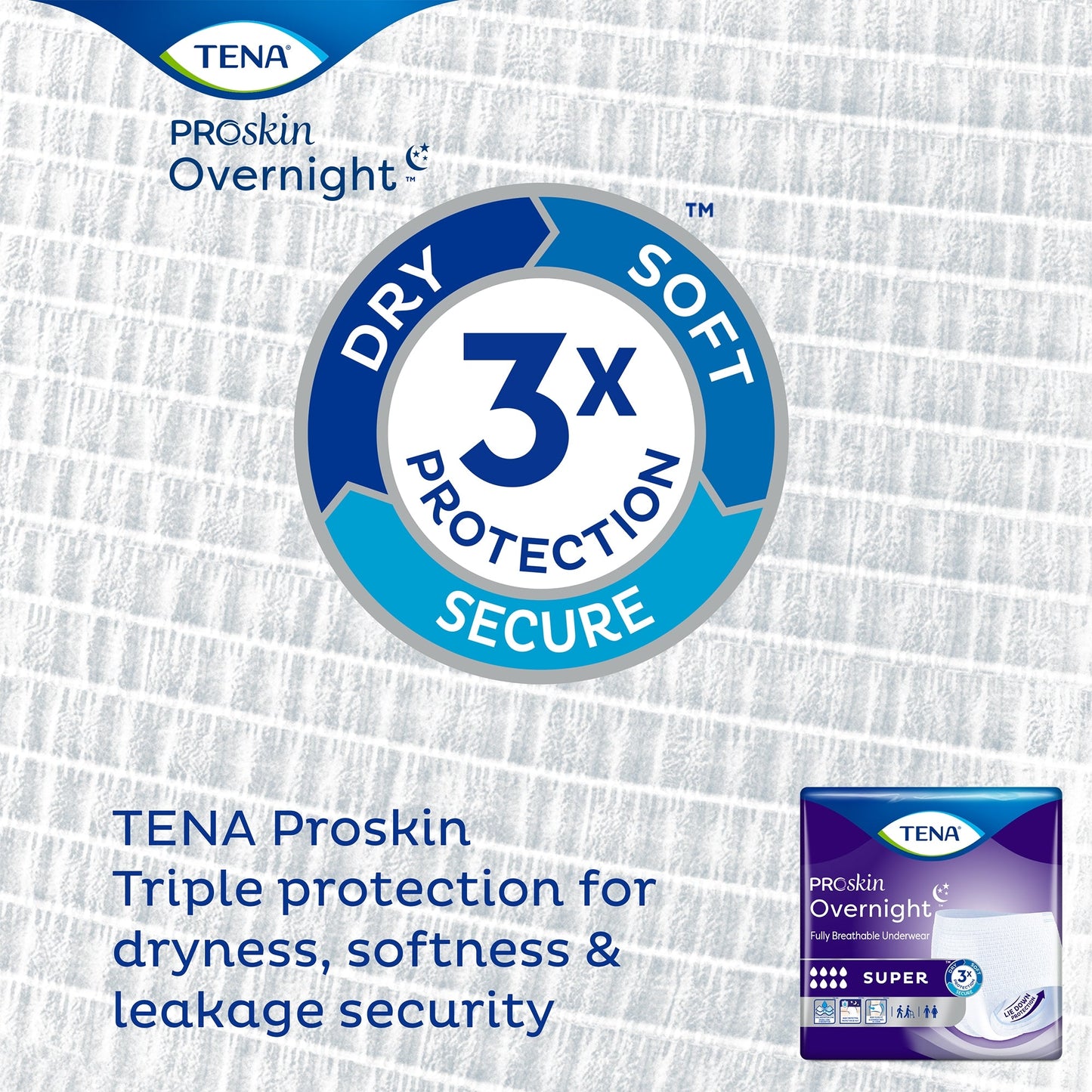 Tena® ProSkin Overnight™ Super Fully Breathable Underwear, Large 72325