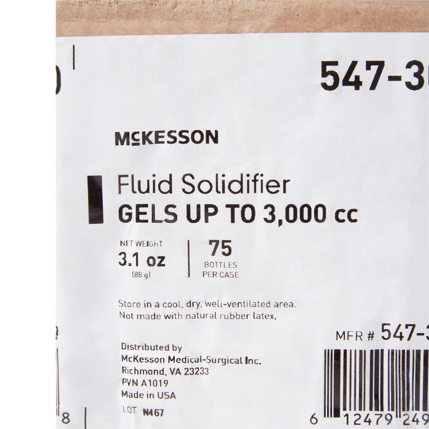 McKesson Fluid Solidifier – Gels up to 3,000 cc – Screw Cap Bottle, 3.1 oz 547-3000