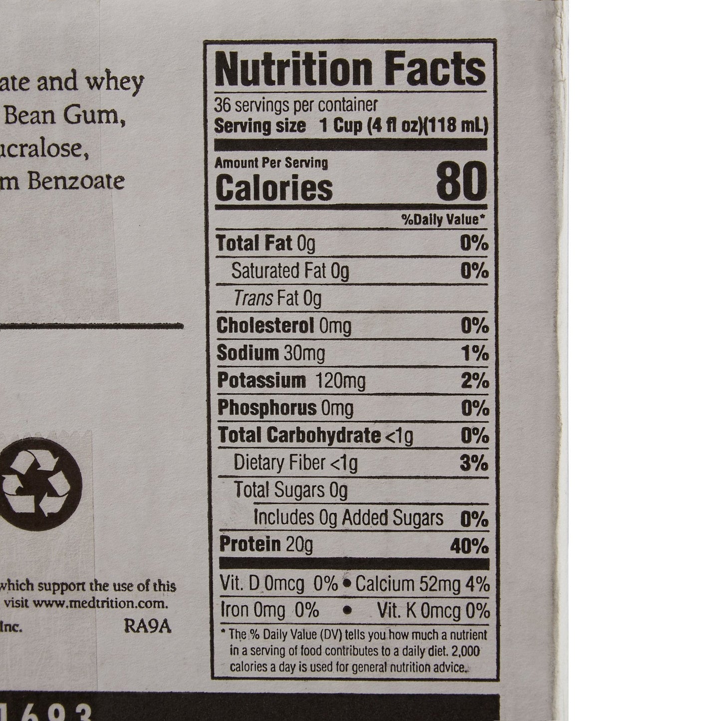 Gelatein® 20 Fruit Punch High Protein Gelatin, 4-ounce cup 11693
