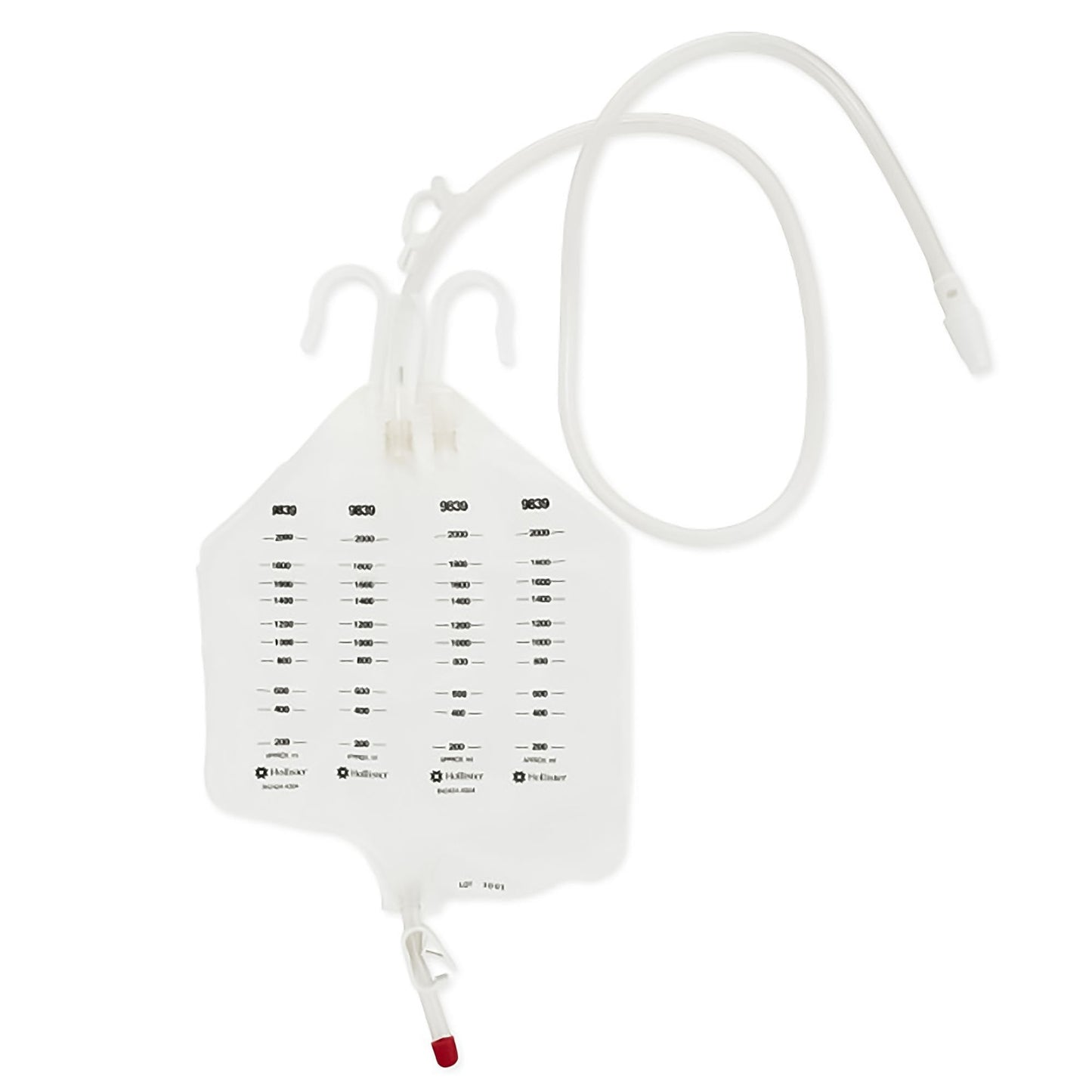 Hollister Urinary Drain Bag, Anti-Reflux, 2000 ml, Vinyl 9839