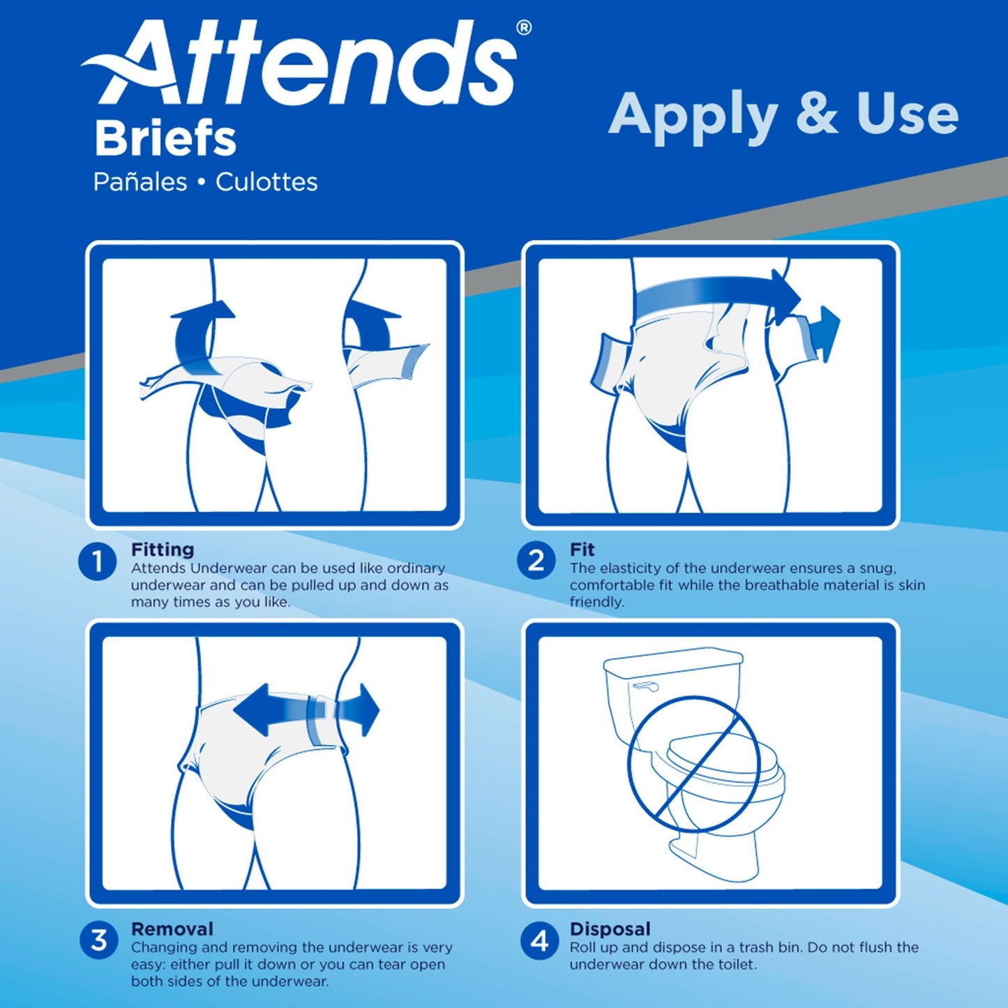 Attends® Stretch Briefs, Large / X-Large DDSLXL