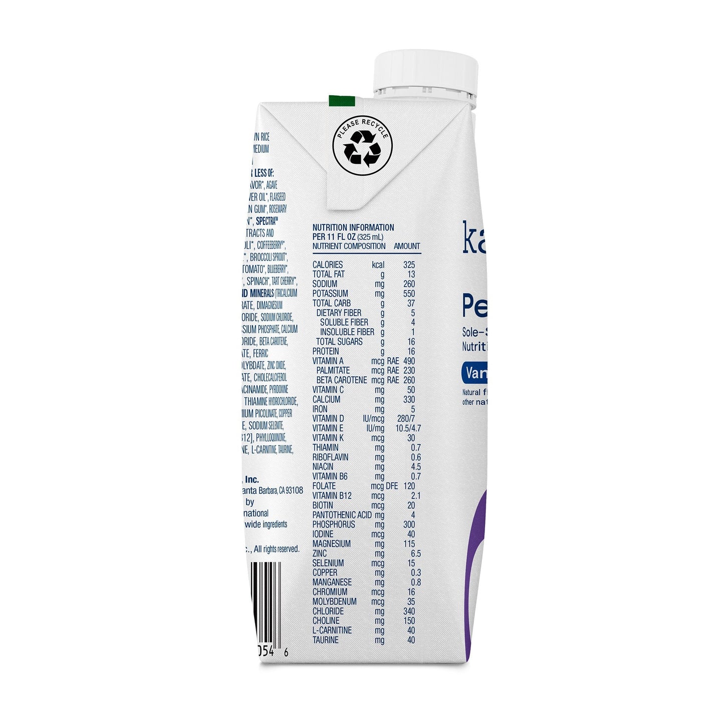 Kate Farms® Peptide 1.0 Vanilla Sole-Source Nutrition Formula, 11-ounce carton 811112030553