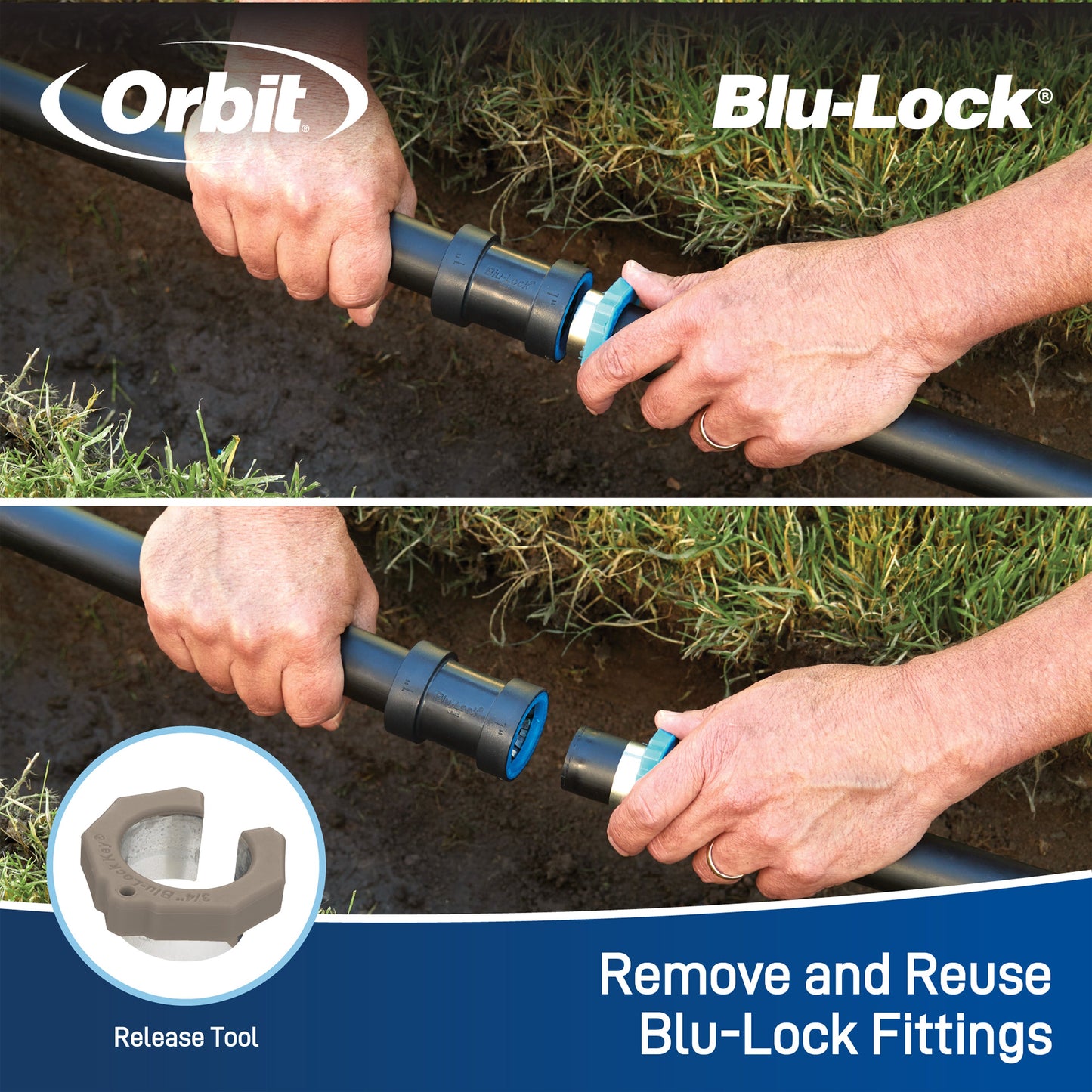 3/4" X 3/4" X 1" Blu-Lock Bullhead Tee 31684