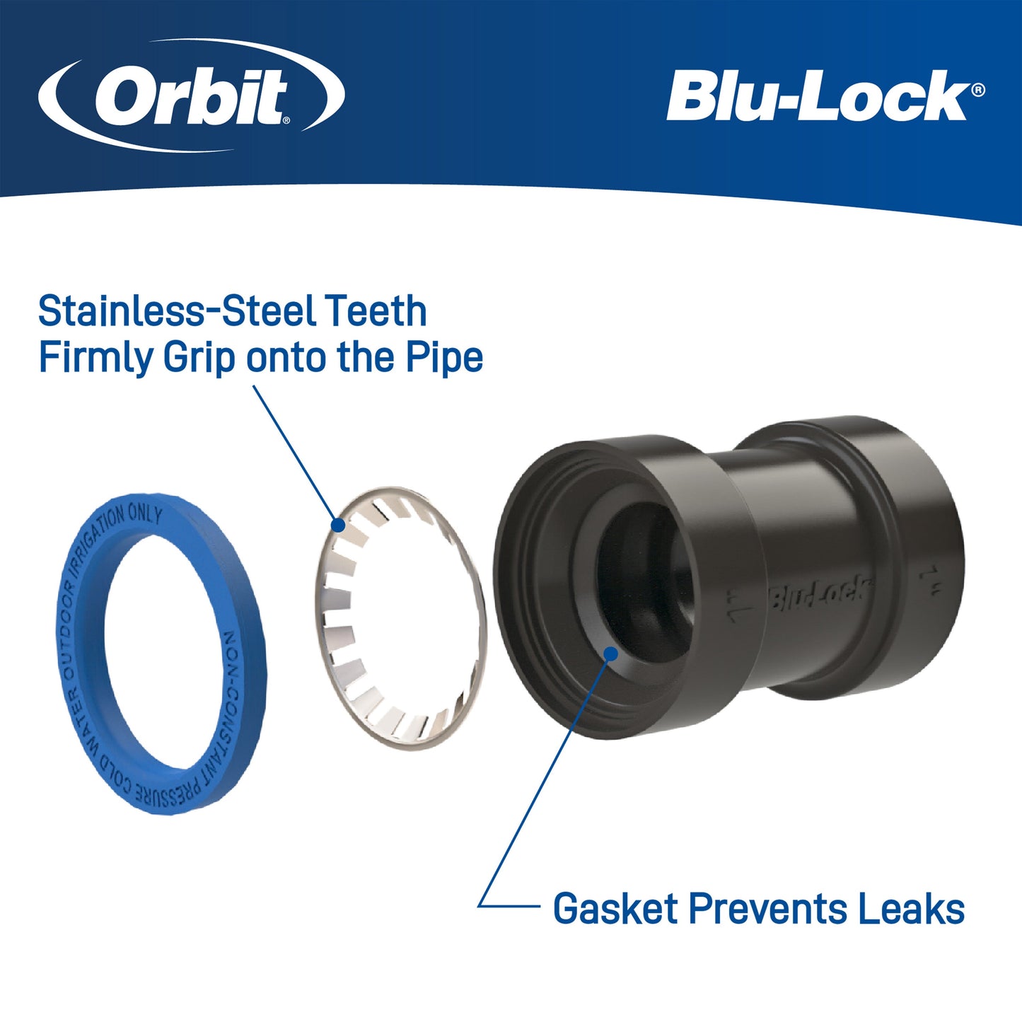 3/4" X 3/4" X 1" Blu-Lock Bullhead Tee 31684