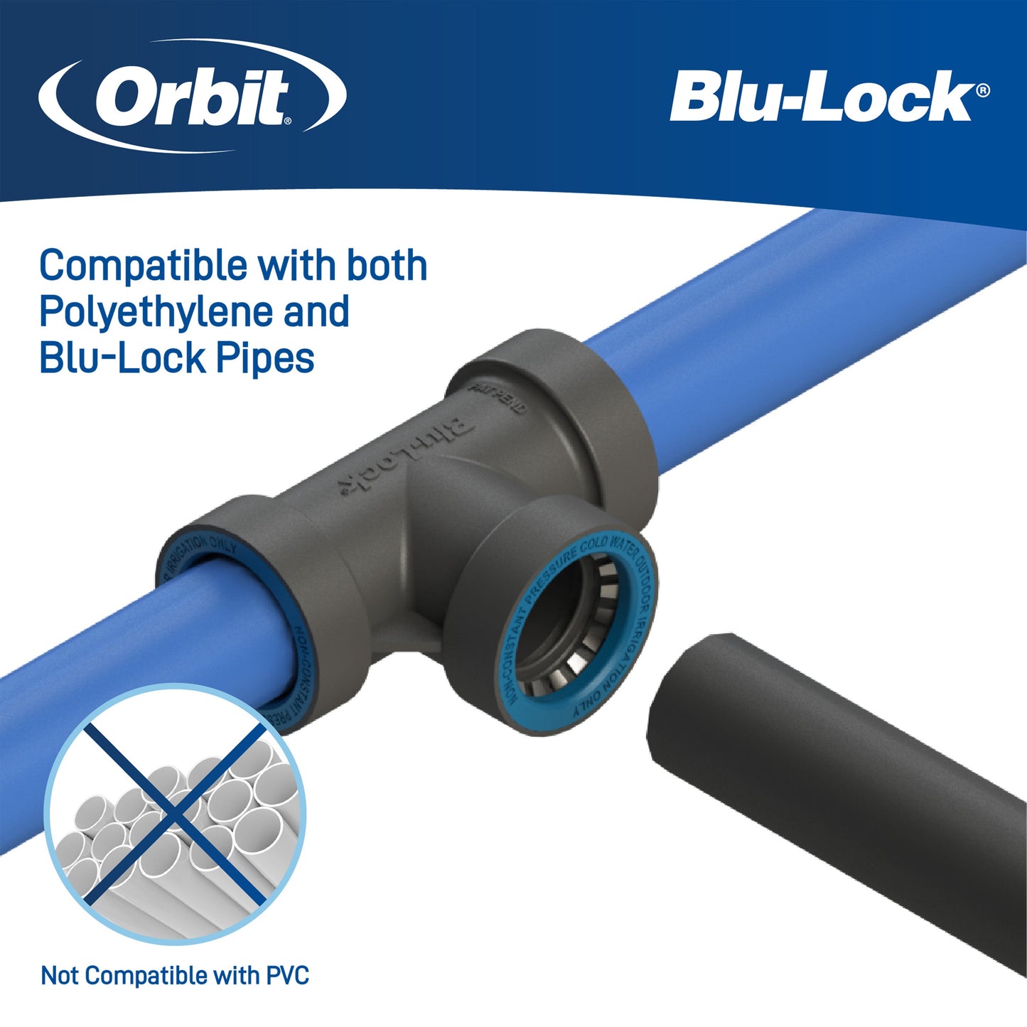 3/4" X 3/4" X 1" Blu-Lock Bullhead Tee 31684