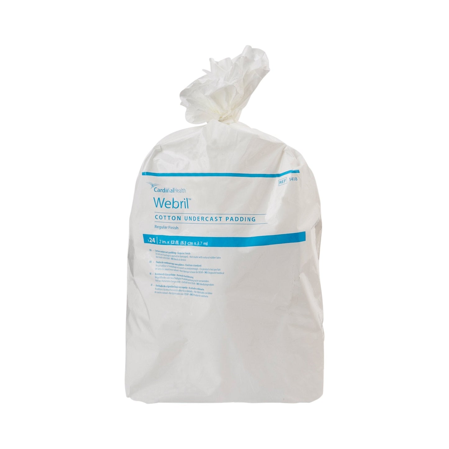 Webril™ Undercast Cotton Cast Padding, nonsterile, White, 2 Inch x 4 Yard 1418