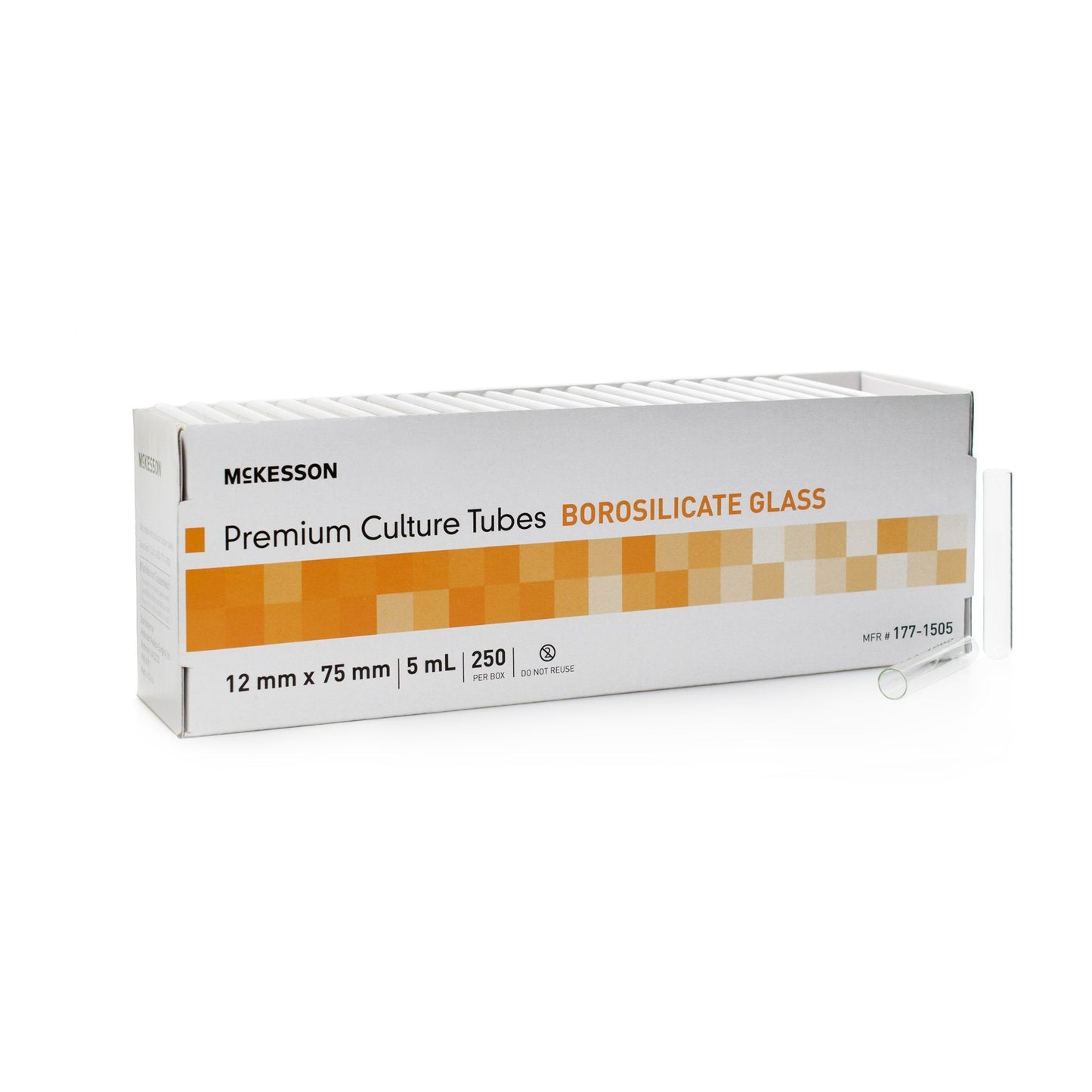 McKesson Round Bottom Glass Test Tube, 5 mL, 12 x 75 mm 177-1505