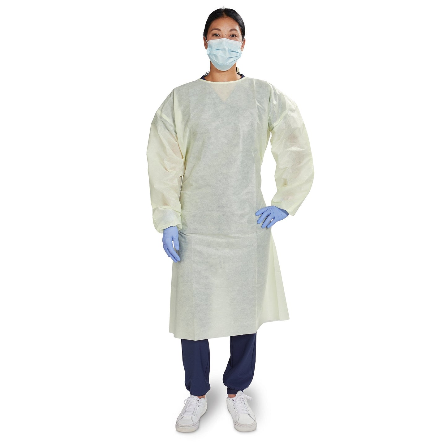 McKesson AAMI Level 2 Isolation Gown, Tie Neck Style, One Size Fits Most, Yellow 16-L2NWT6Y-OSFM