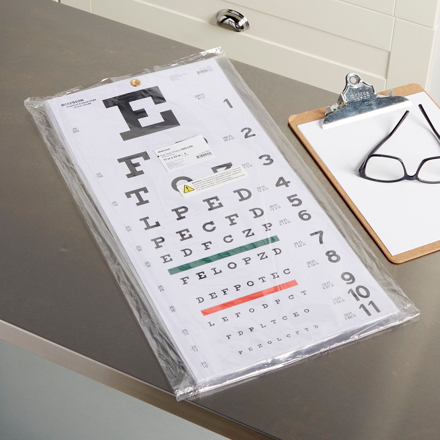 McKesson Eye Test Chart, 11 x 22 Inch 63-3050
