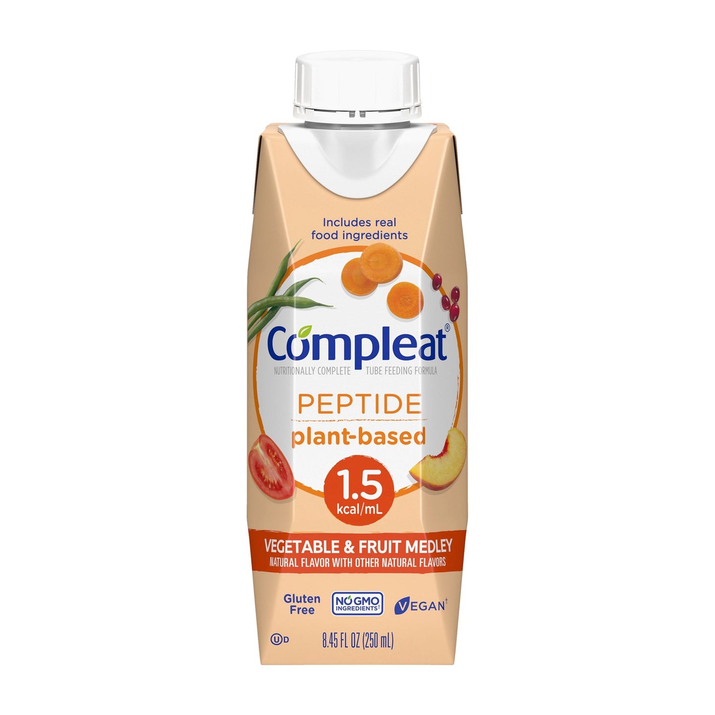 Compleat® Peptide 1.5 Cal Plant-Based Tube Feeding Formula, 8.45-ounce carton 00043900762838