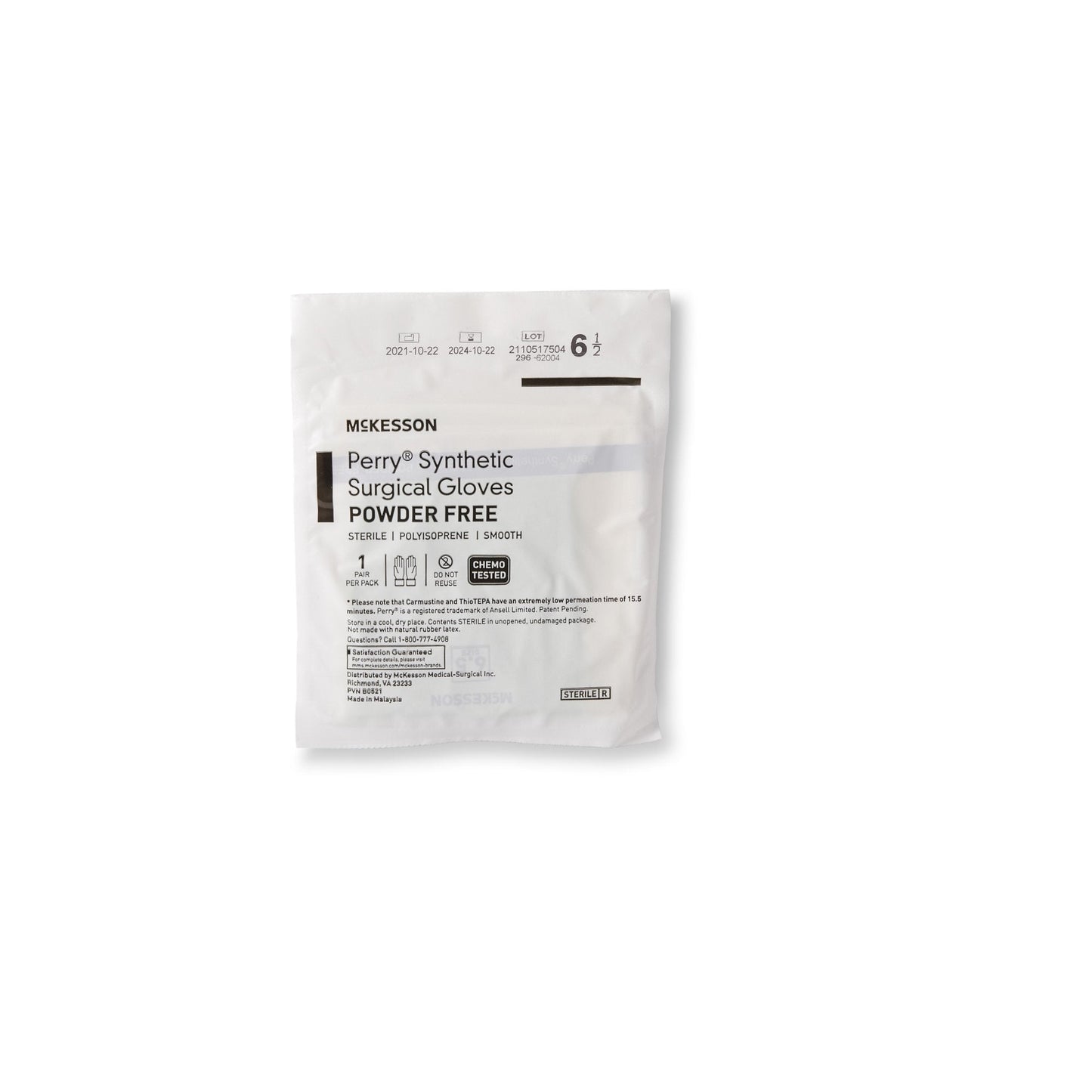 McKesson Perry® Performance Plus Polyisoprene Surgical Glove, Size 6.5, Green 20-2065N