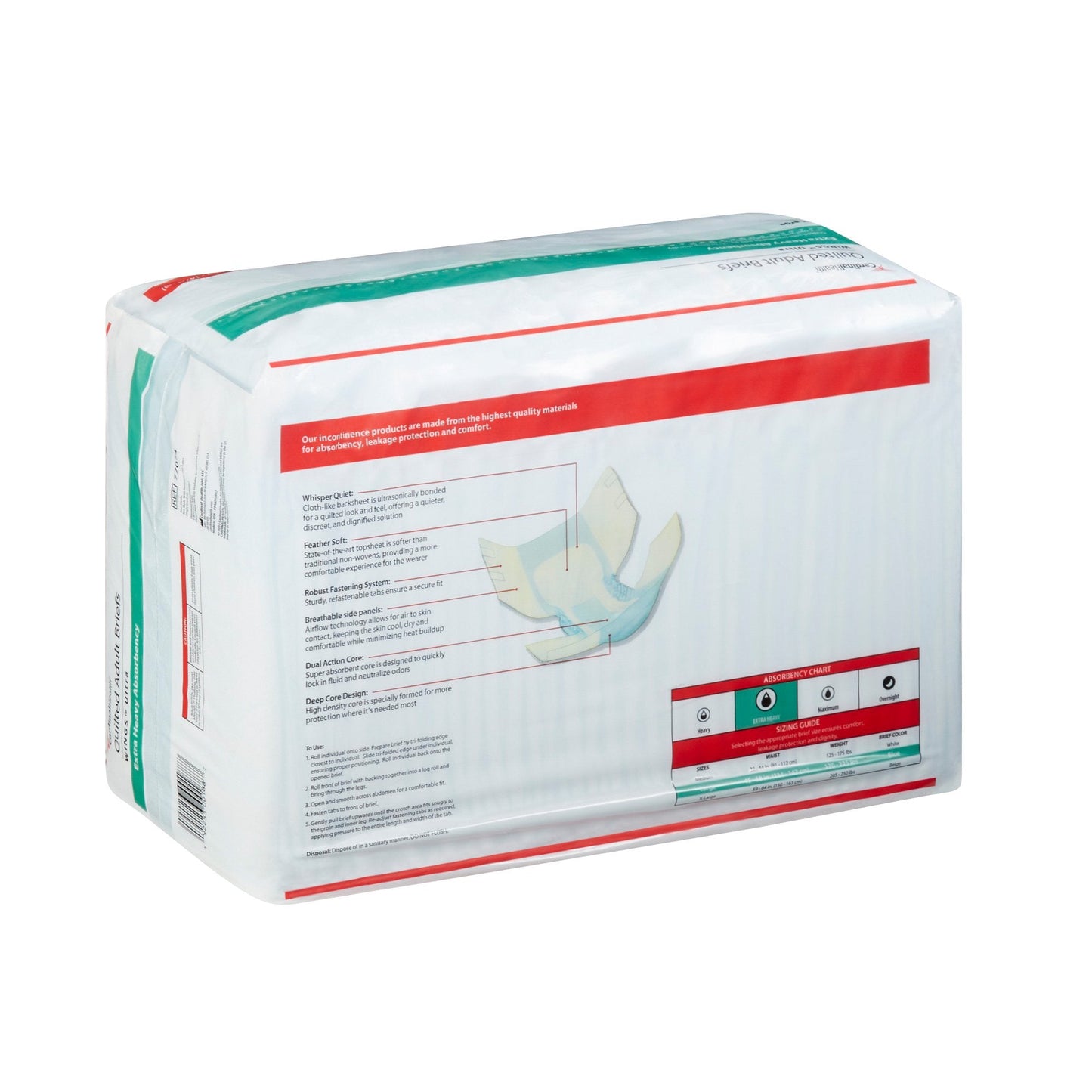 Wings™ Ultra Quilted Extra Heavy Absorbency Incontinence Brief, Large 77074