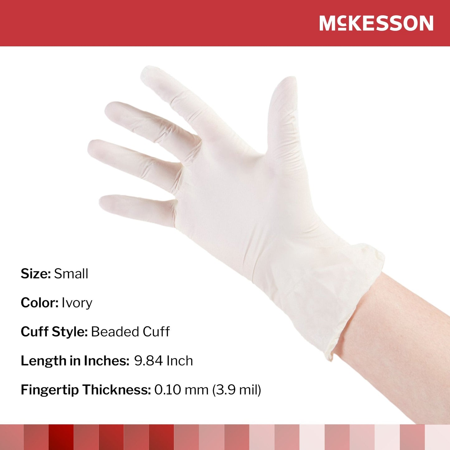 McKesson Stretch Vinyl Exam Glove, Small, Ivory 14-814