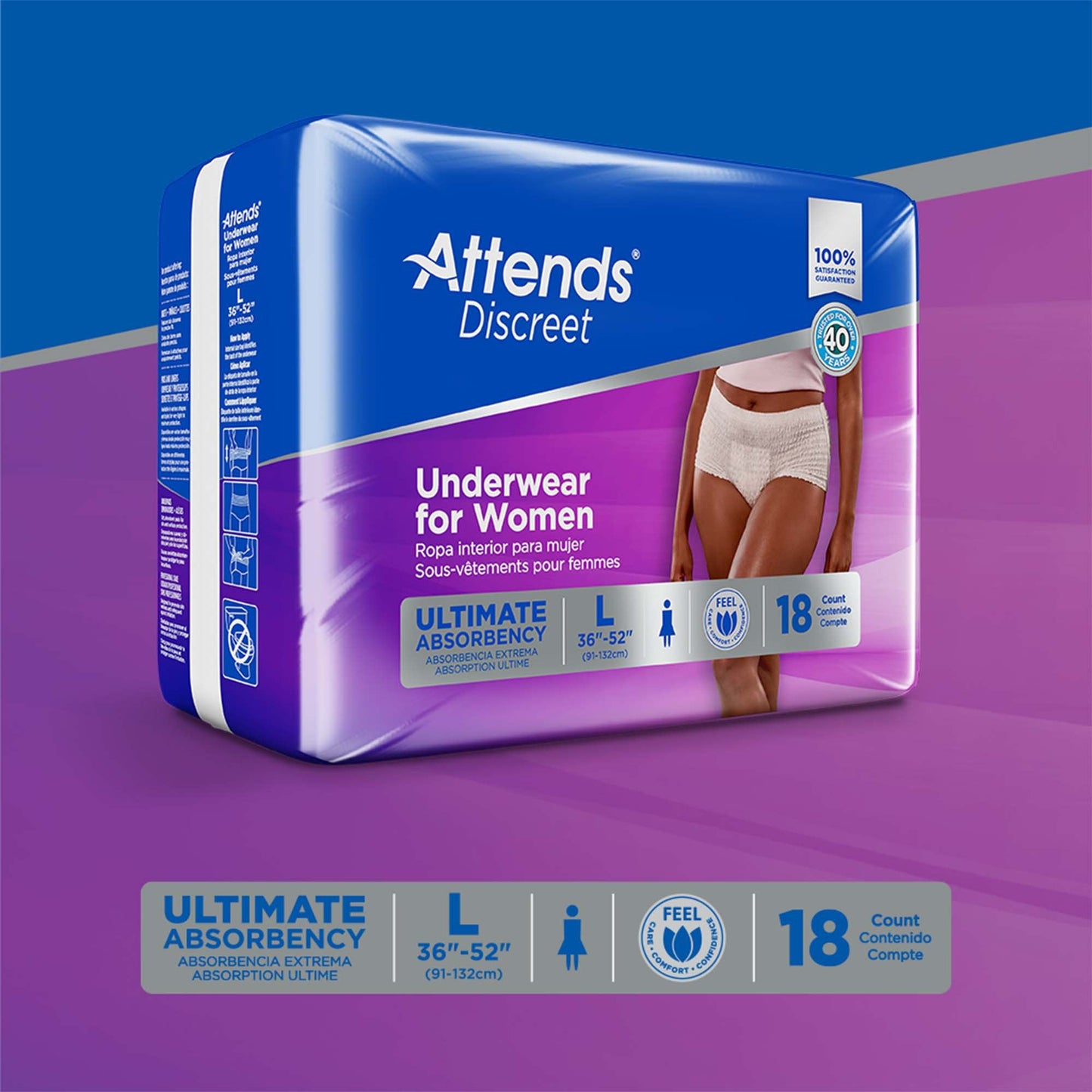 Attends® Discreet Women's Underwear, Level 5, Large ADUF30