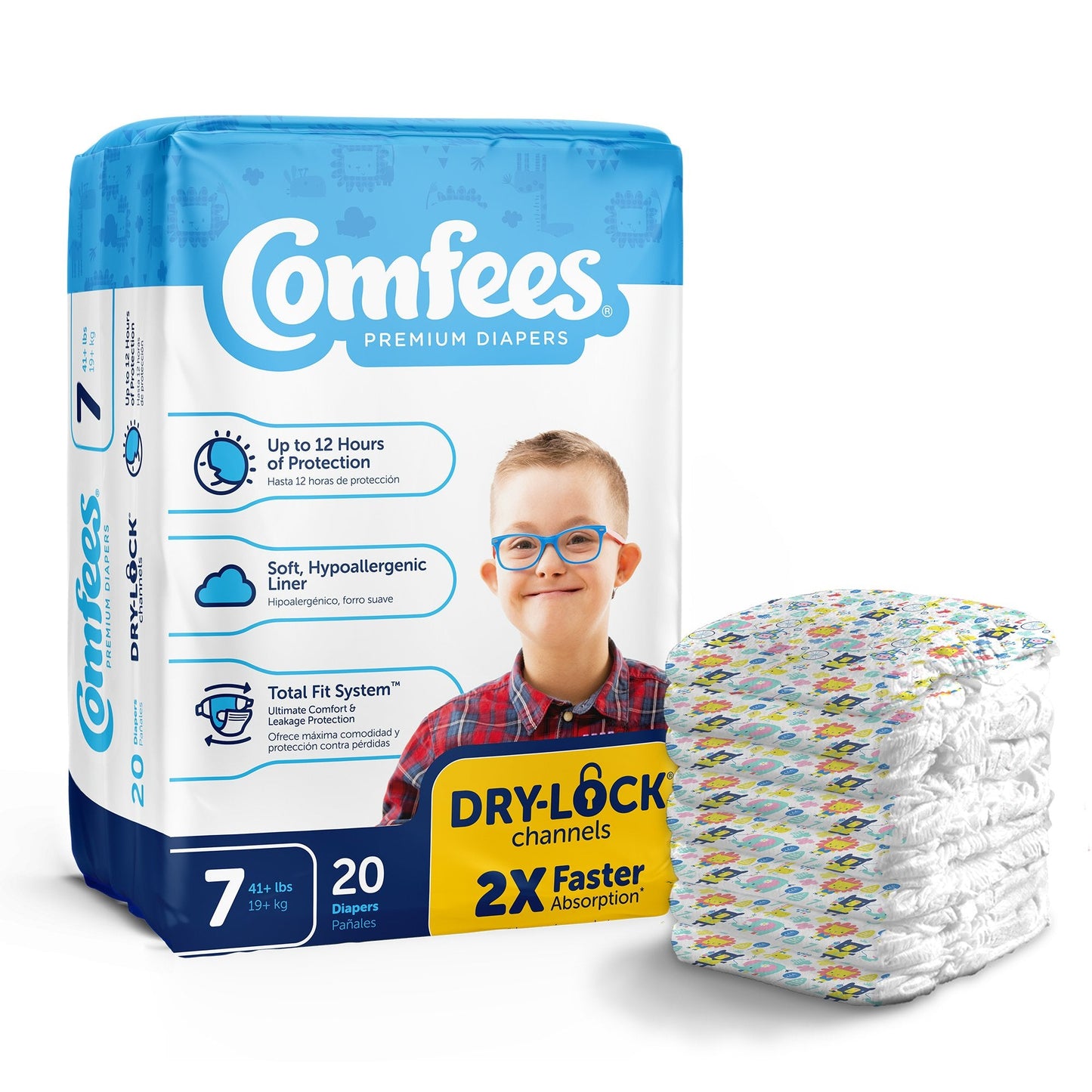 Attends Comfees Premium Baby Diapers, Moderate-Absorbent, Size 7 CMF-7