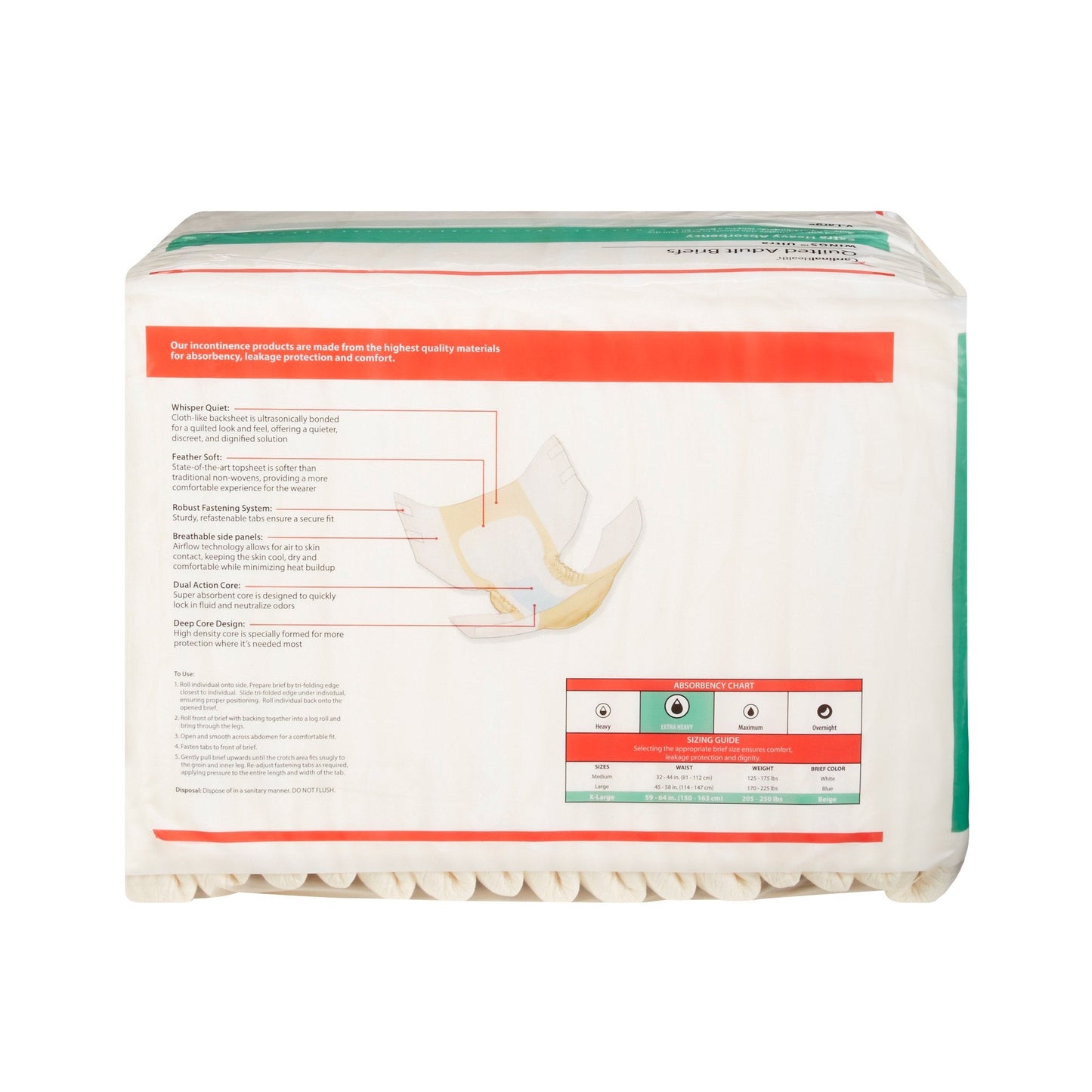 Wings™ Ultra Quilted Extra Heavy Absorbency Incontinence Brief, Extra Large 77075