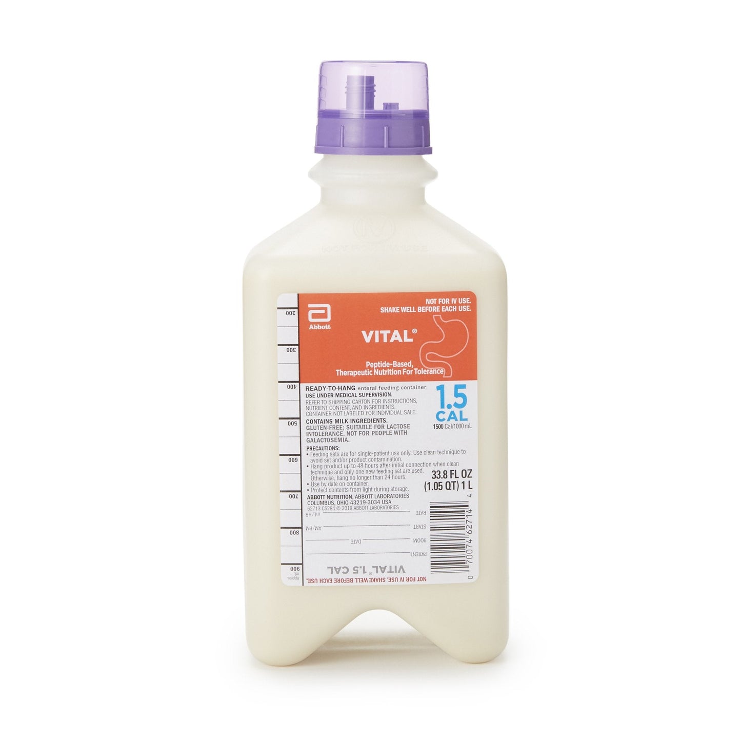 Vital® 1.5 Cal Vanilla Peptide-Based Nutrition for Ages 14+, 1 liter container 62713