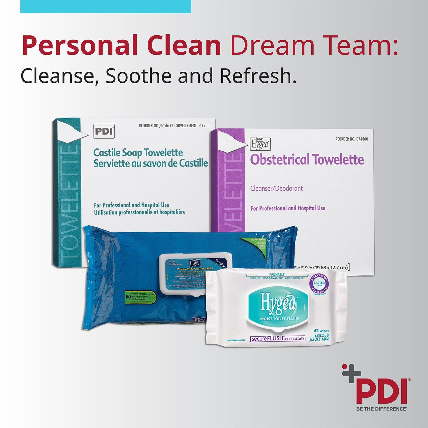 Hygea® Floral Scent Personal Cleansing Cloths A500F48