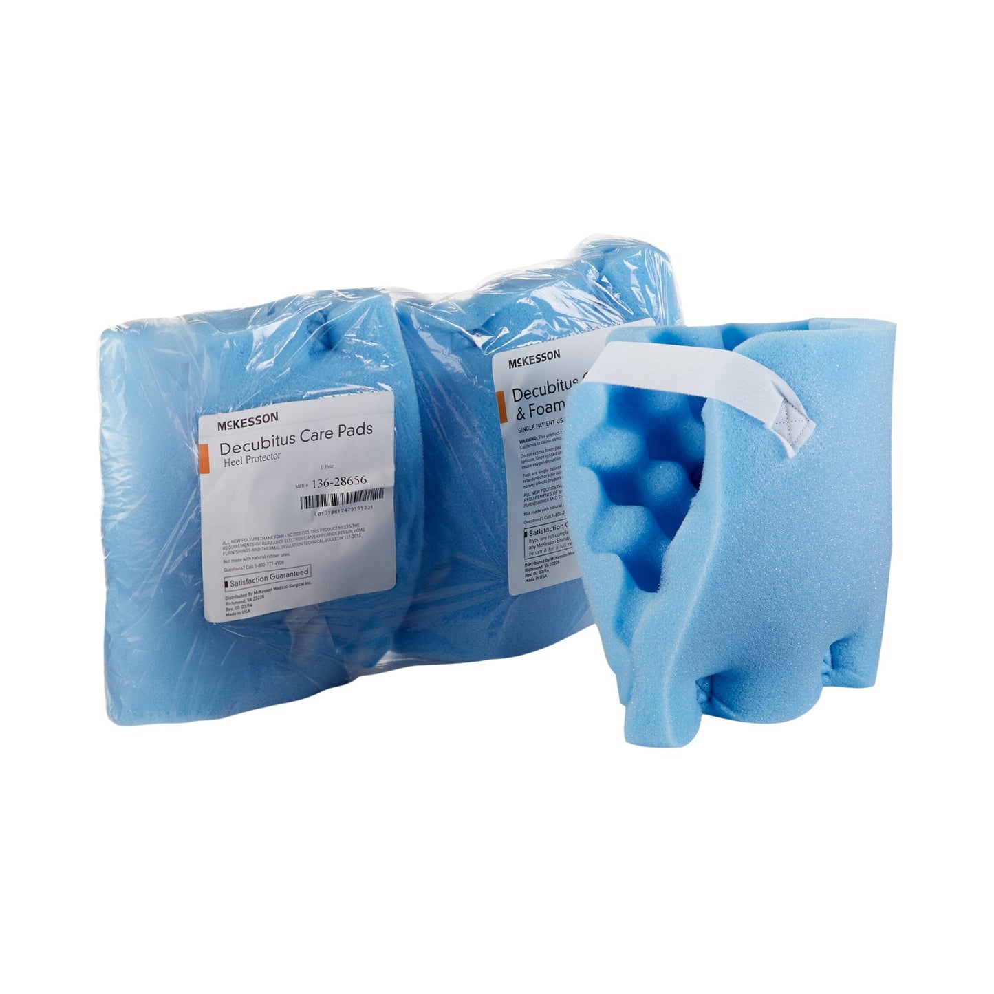 McKesson Heel Protection Pads, Convoluted Foam, Blue, Hook and Loop 136-28656