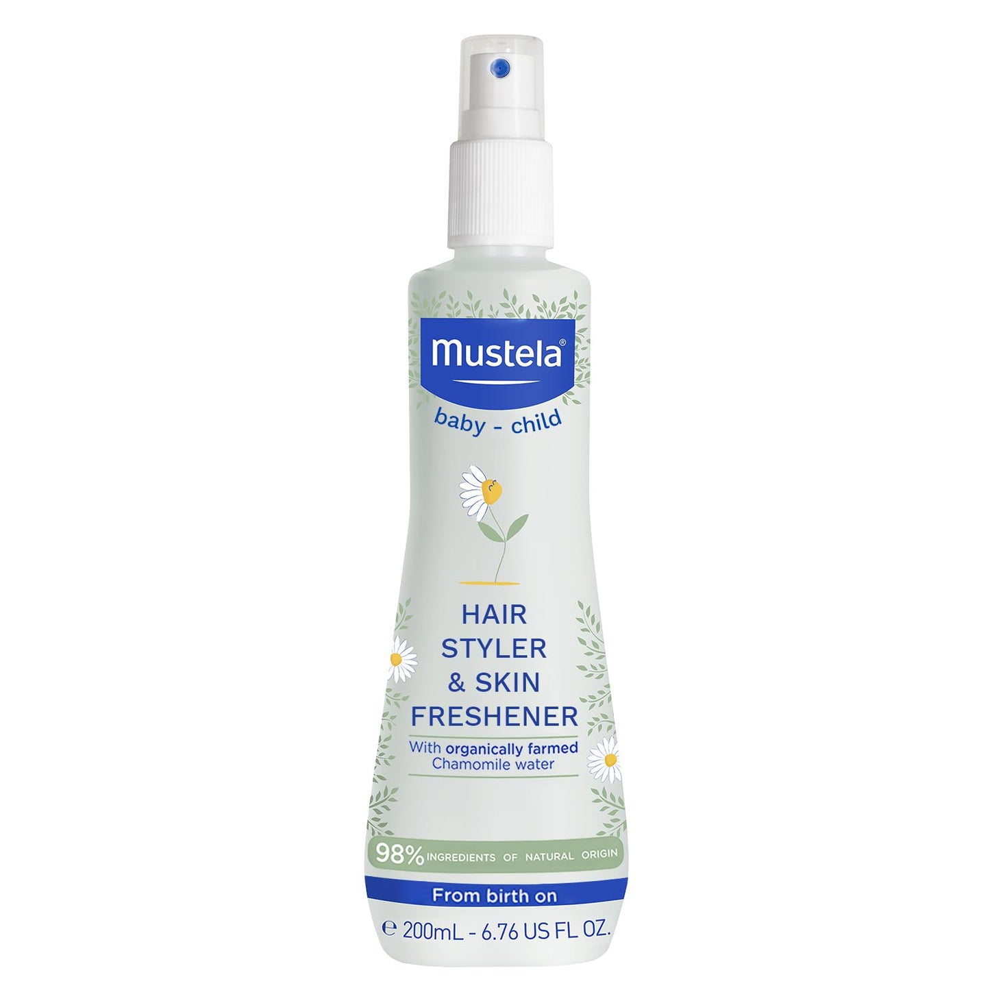 Mustela Natural Body Spray & Hair Styler with Organic Chamomile - Refreshing, 98% Natural Ingredients, Gentle on Skin