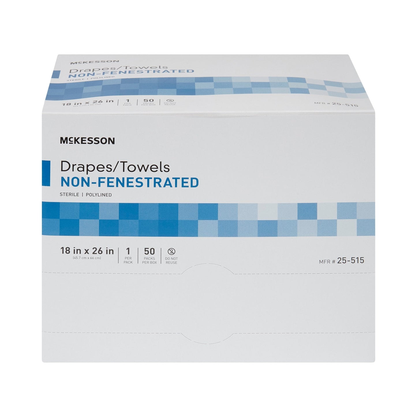 McKesson Sterile Poly Lined Towel Drape, 18 x 26 Inch 25-515