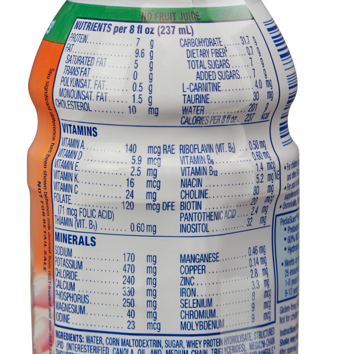 PediaSure® Peptide 1.0 Cal Peptide-Based Nutrition, Strawberry, 8-ounce bottle 67411