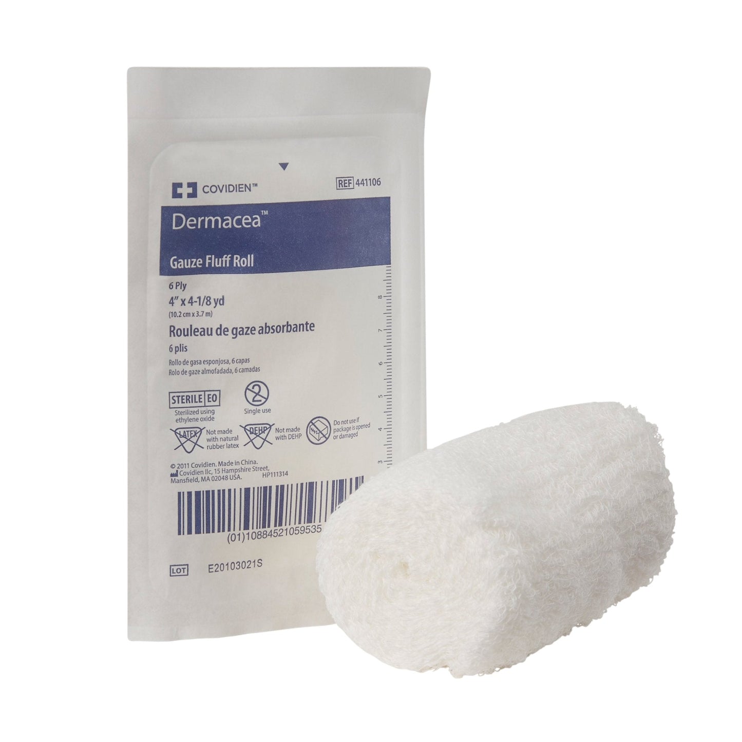 Dermacea™ Sterile Fluff Bandage Roll, 4 Inch x 4-1/8 Yard, 6-Ply 441106
