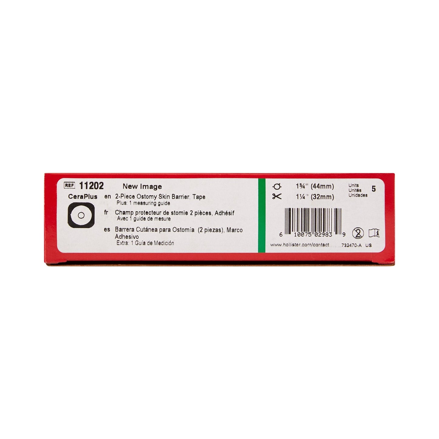 New Image™ Flat CeraPlus™ Skin Barrier - Tape, 44 mm Flange, up to 32 mm Opening 11202