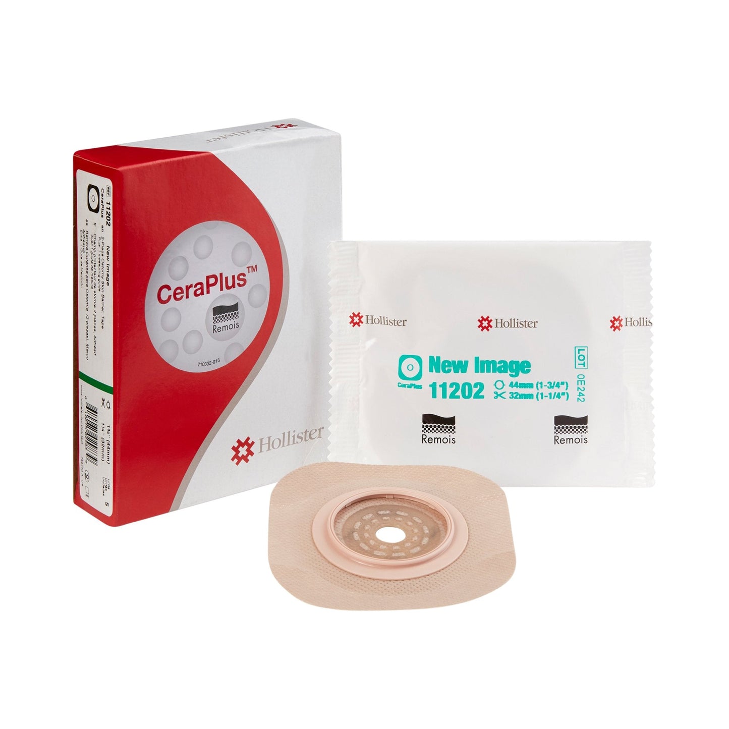 New Image™ Flat CeraPlus™ Skin Barrier - Tape, 44 mm Flange, up to 32 mm Opening 11202