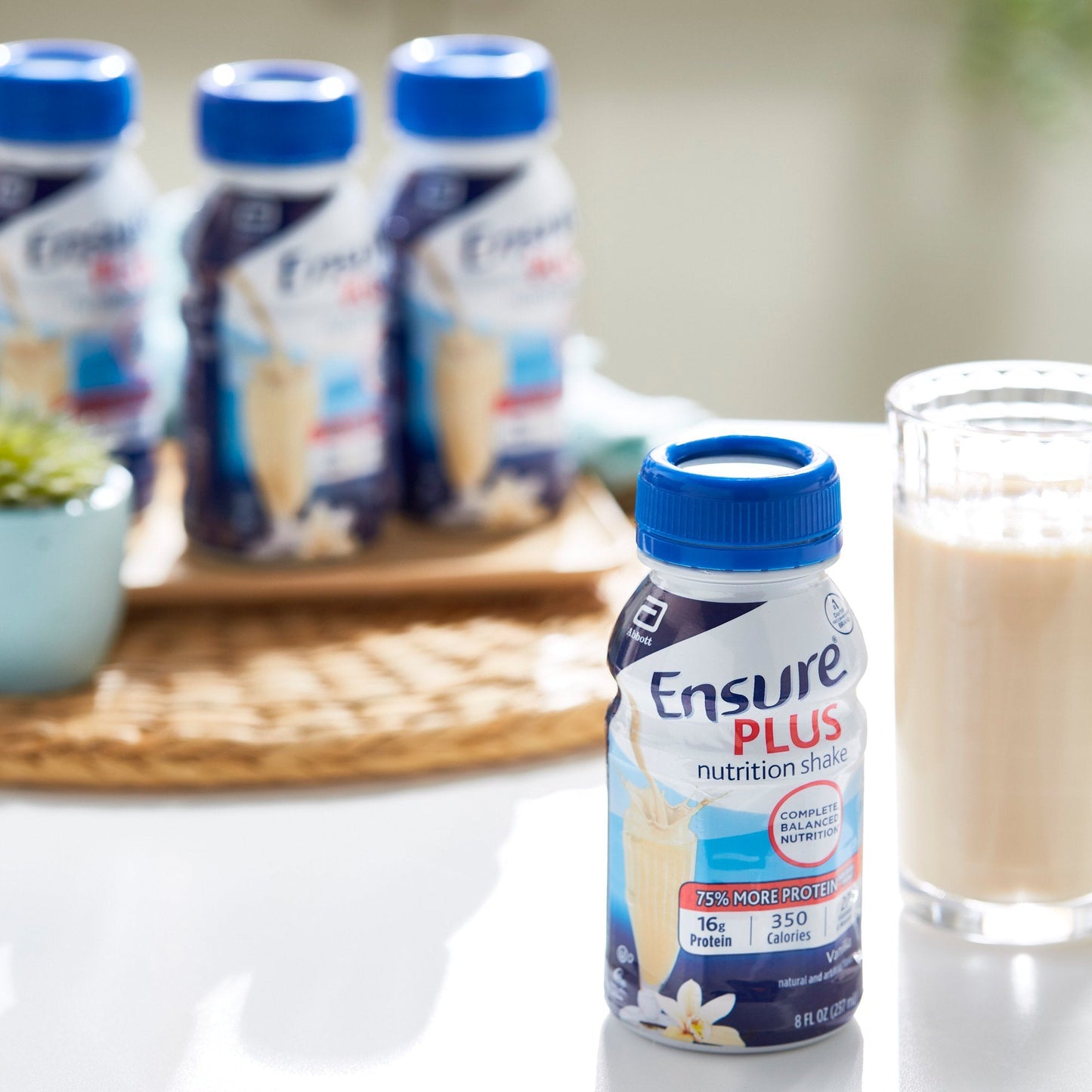 Ensure® Plus Nutrition Shake, Vanilla, 8-ounce bottle 57263