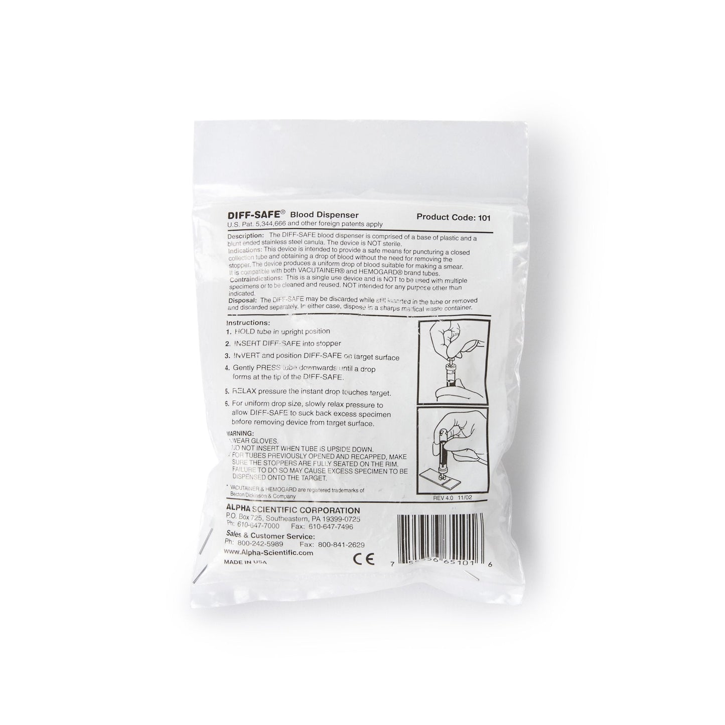 Diff-Safe® Blood Dispenser for Blood Smears 101