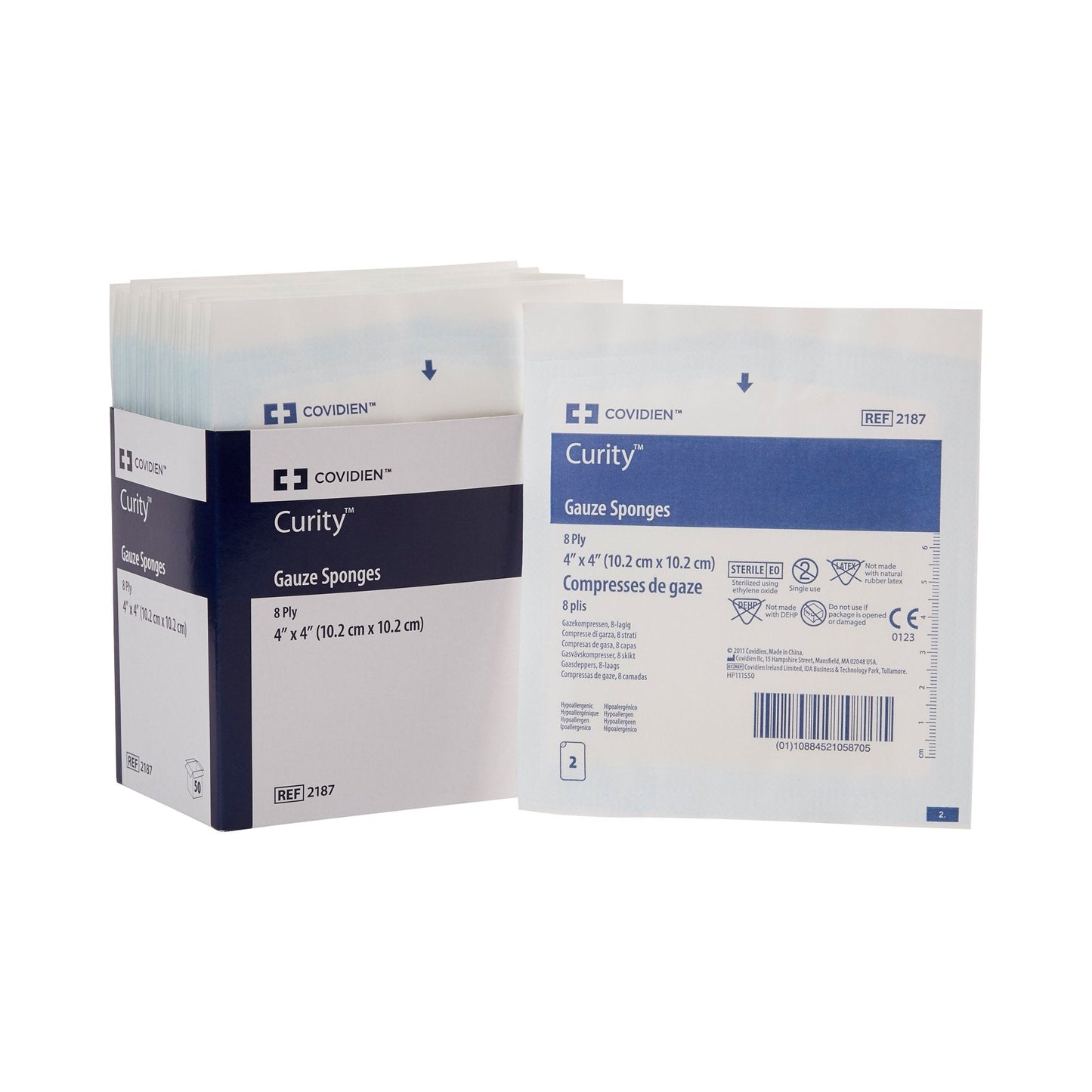 Curity™ Sterile USP Type VII Gauze Sponge, 4 x 4 Inch, 8-Ply 2187-