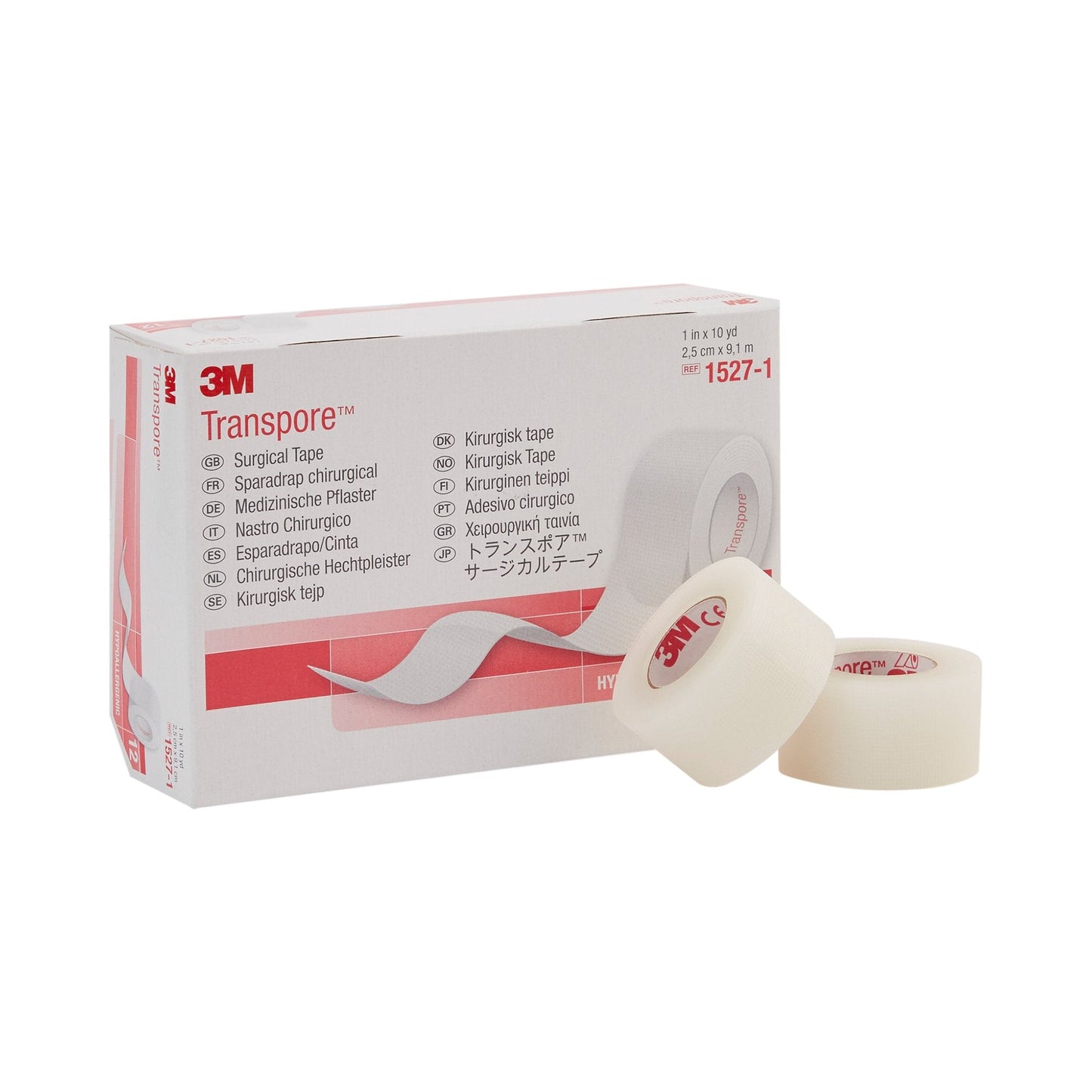 3M™ Transpore™ Plastic Medical Tape, 1 Inch x 10 Yard, Transparent 1527-1