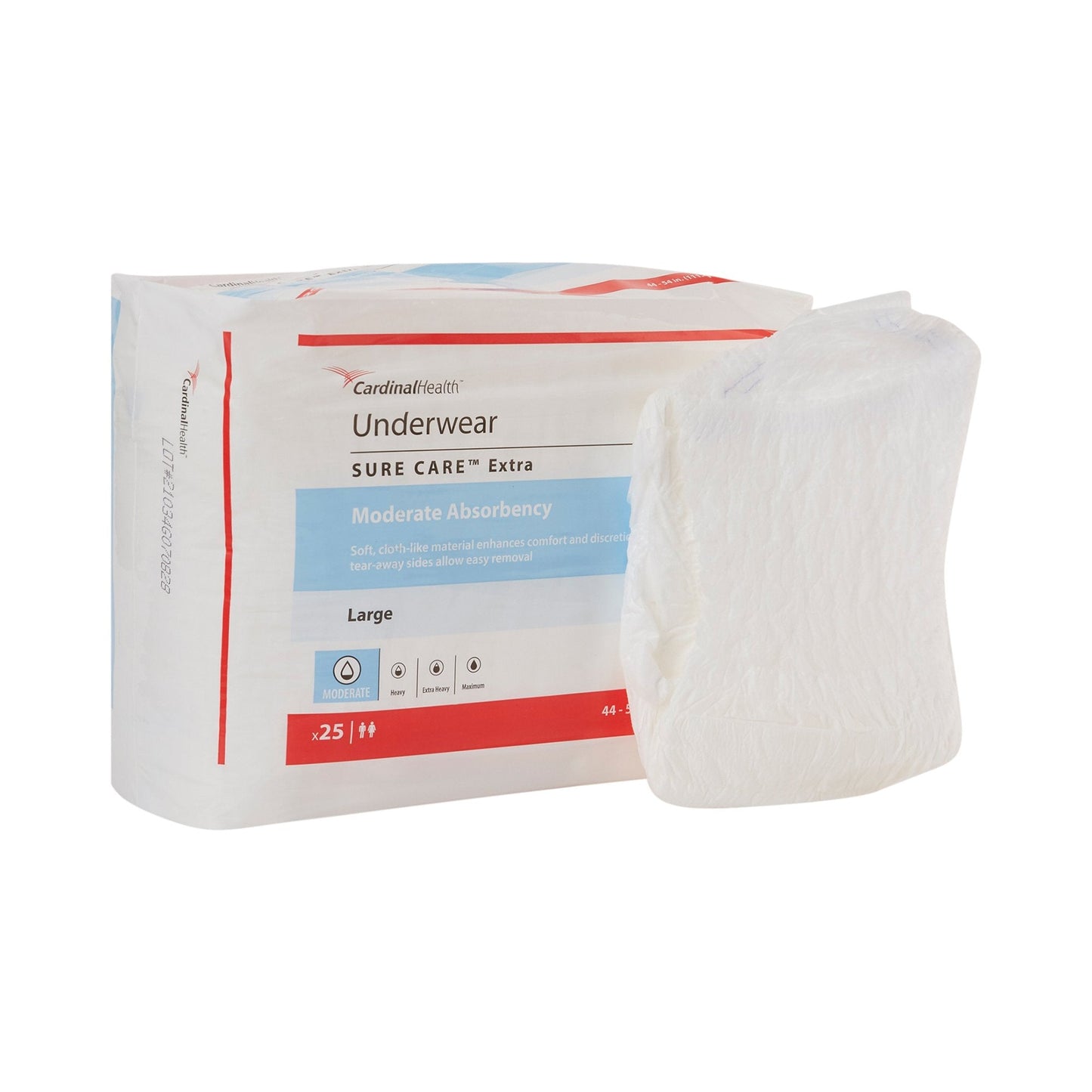 Sure Care™ Extra Moderate Absorbency Incontinence Underwear, Large 1845R