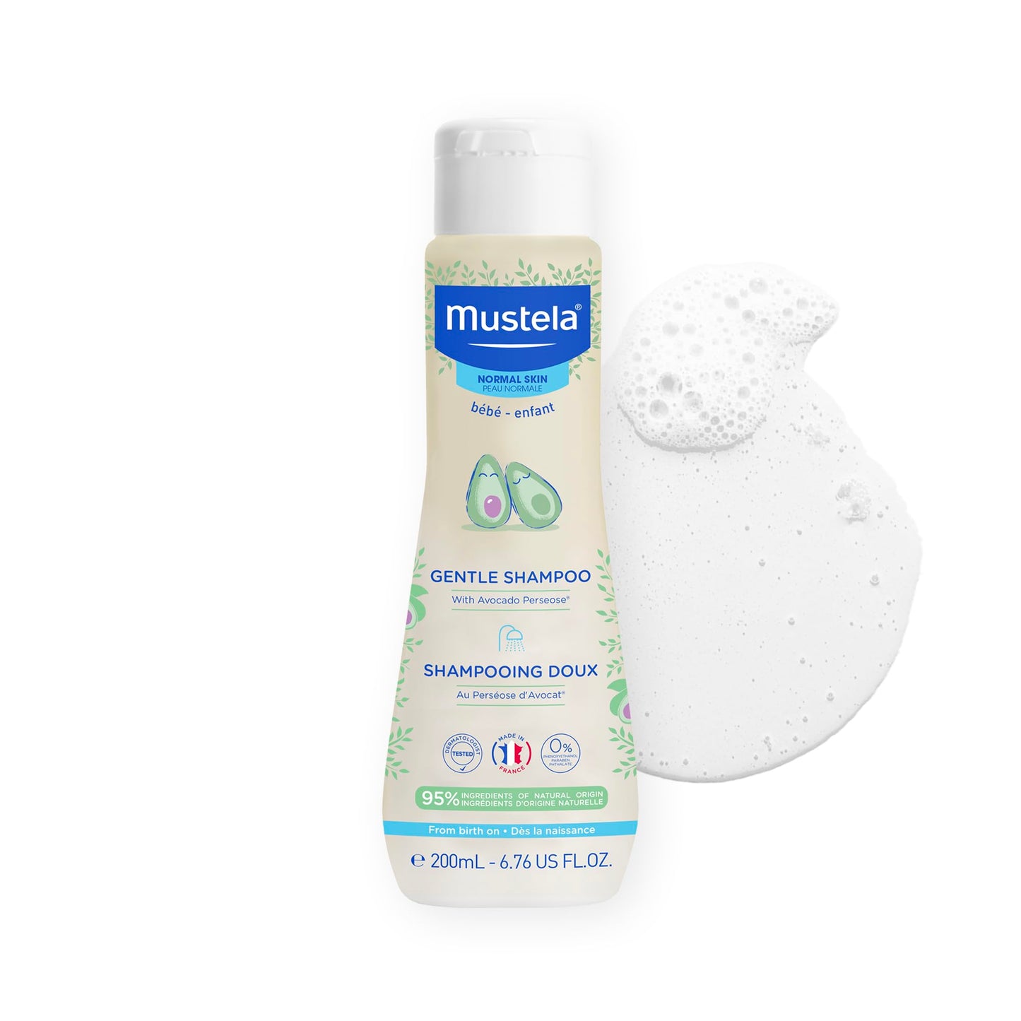 Mustela Gentle Baby Shampoo, Organic & Natural Hair Care for Newborns & Infants - 16.91 fl oz