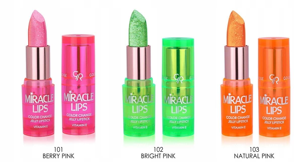 Golden Rose Color Changing Jelly Lipstick 3.7g - Berry Pink Shade with Natural Glossy Finish