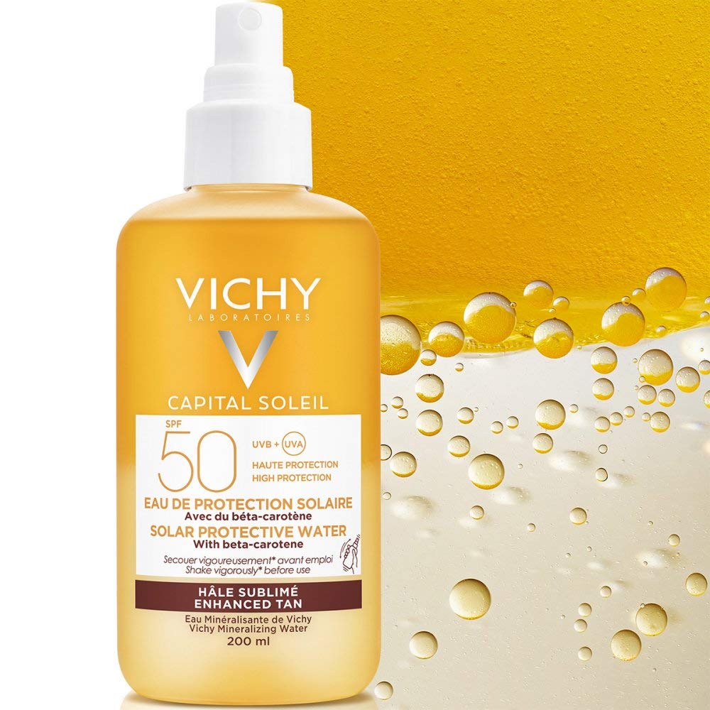 Vichy Capital Soleil Solar Protective Water SPF50 Sunscreen Spray - Water-Resistant, Antioxidant-Rich, SPF50 Protection