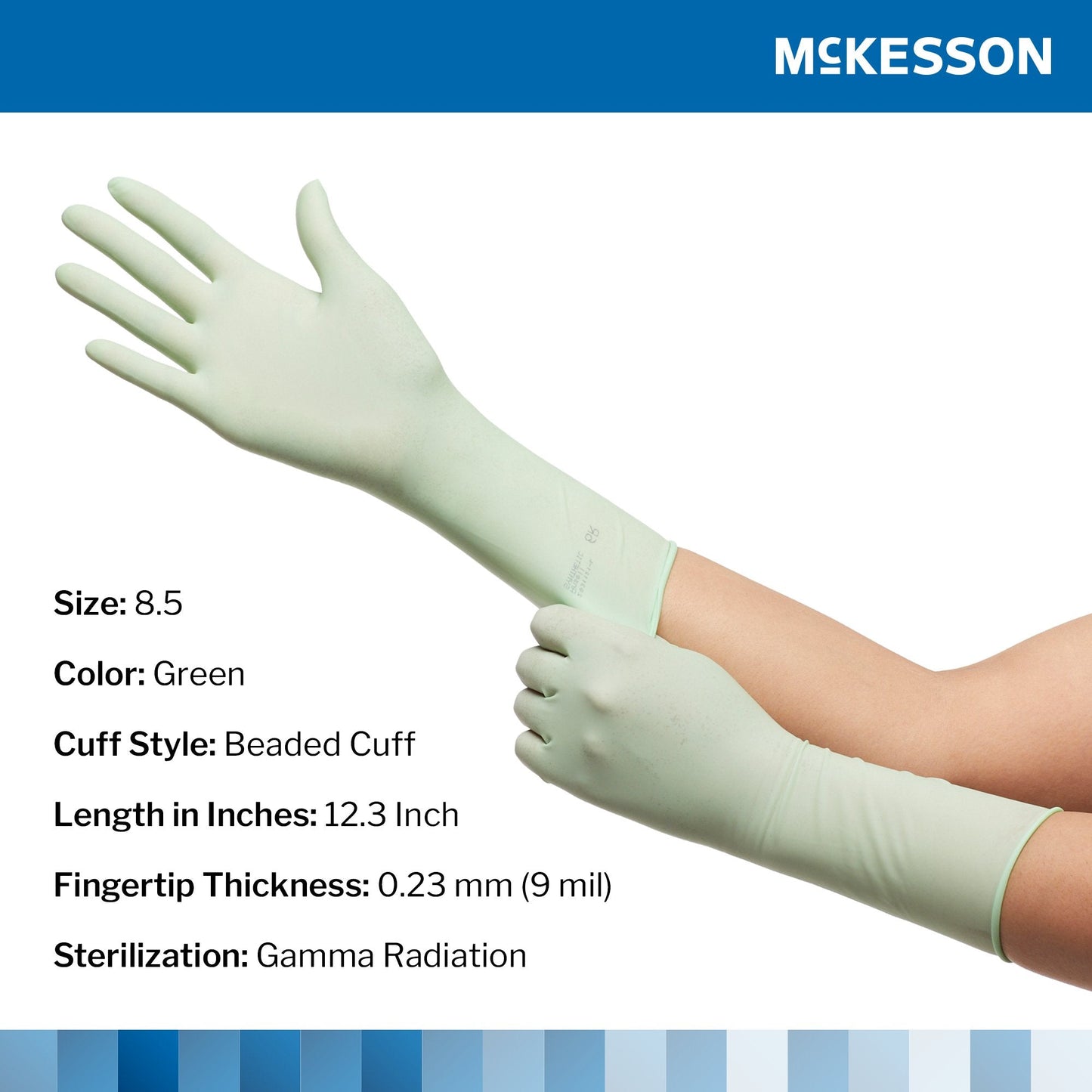 McKesson Perry® Performance Plus Polyisoprene Surgical Glove, Size 8.5, Green 20-2085N
